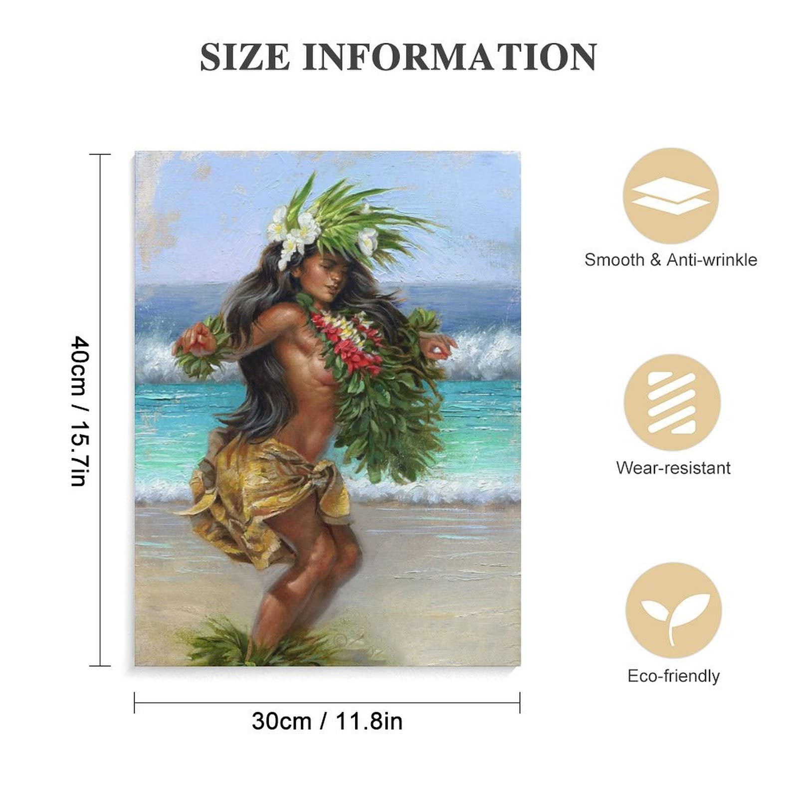 Beach Hula Girl Poster Hawaii Sexy Girl Dance Wall Art Tropical