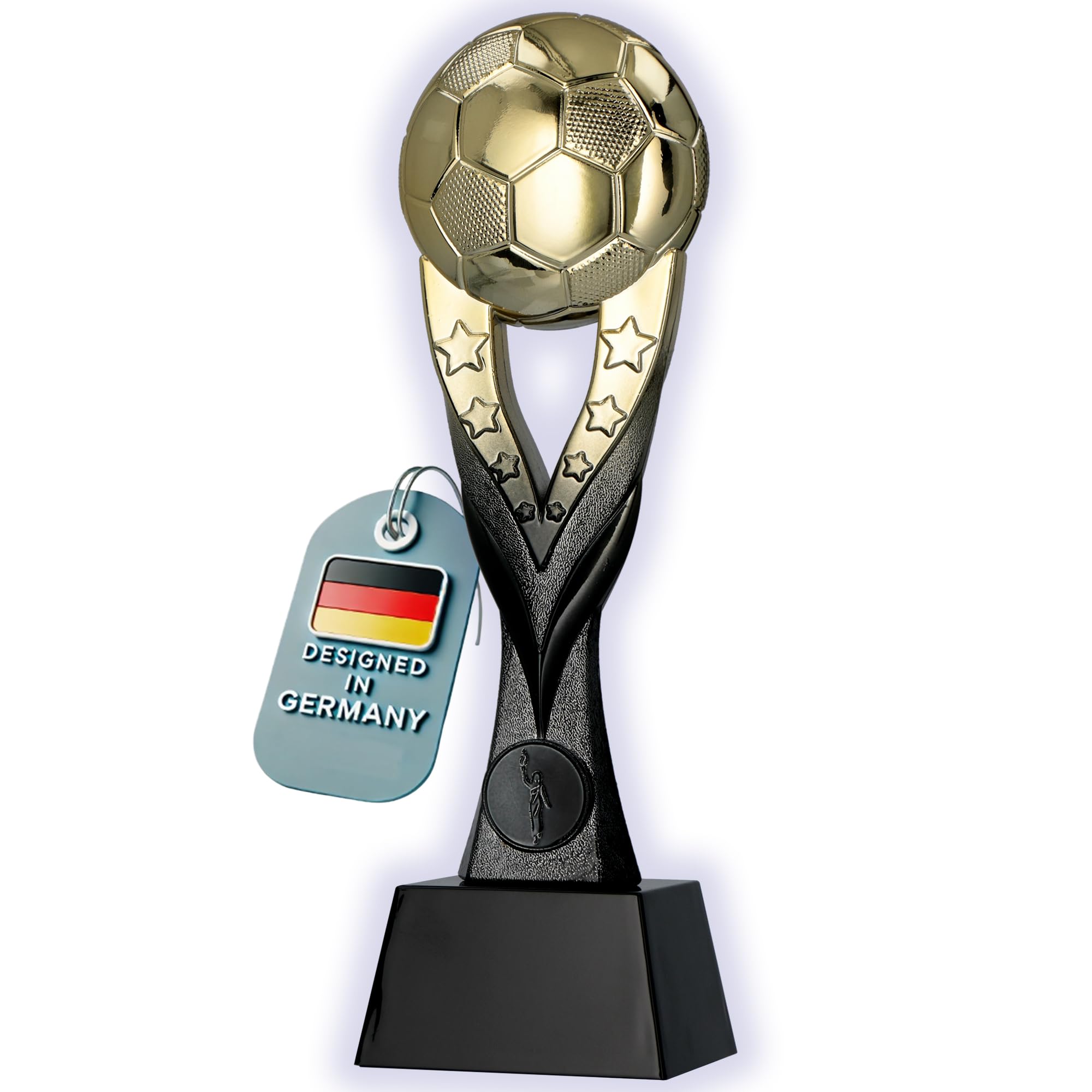 Larius Coppa vincente di calcio (26 cm, 392 g) - trofeo dorato con/senza incisione - ideale per tornei, finali, campionati di club e compleanni - F3