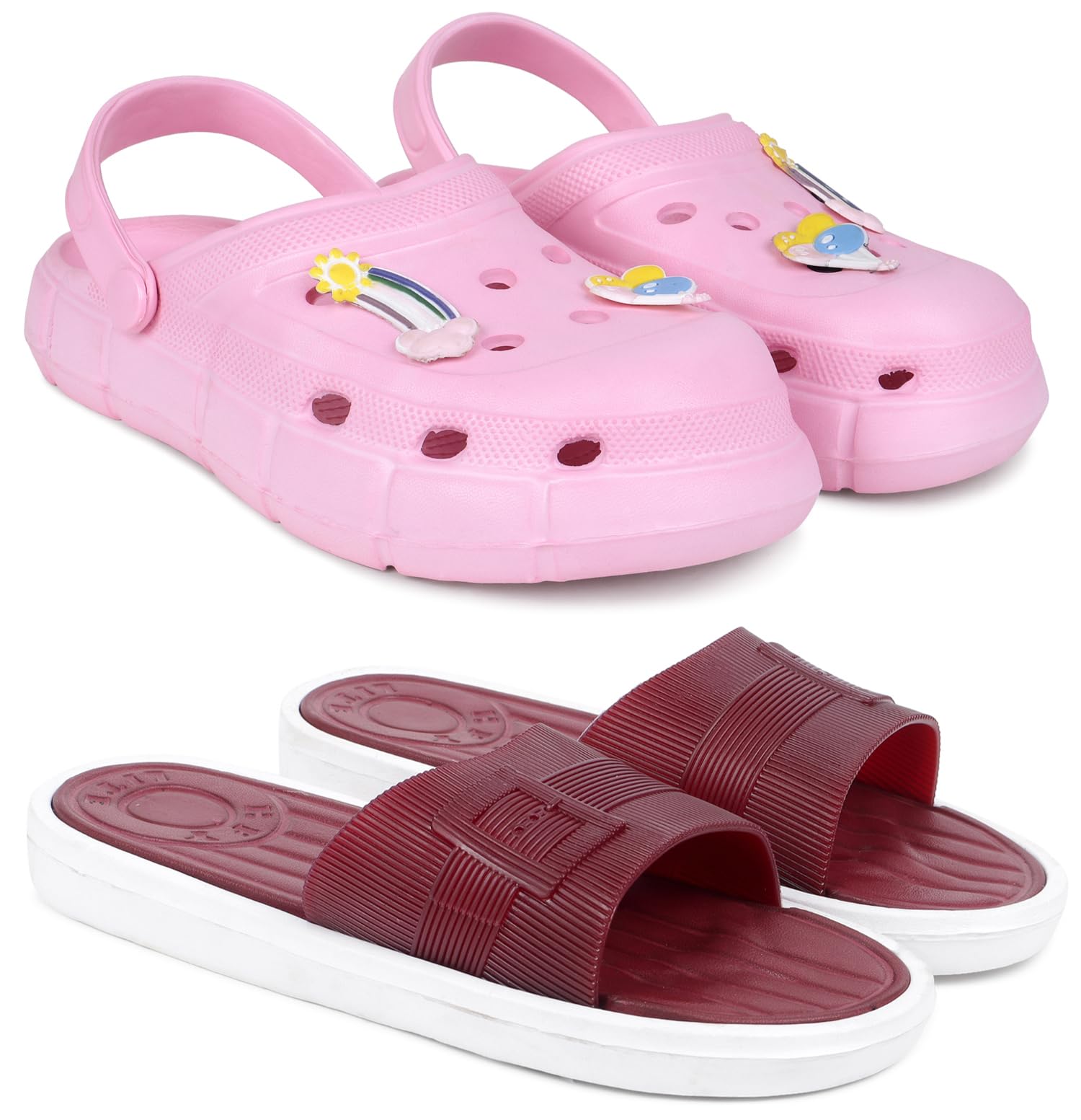pampy angel Combo Pack of 2 Slipper/Flip Flops/Slides/Clogs/Sandals with Adjustable Back Strap for Women (WCL-Ranbo,Buckle)-picture-14