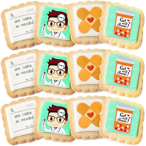 Miniatura 28 de Paquete de 12 cestas de regalo de galletas de feliz cumpleaños, envueltas individualmente para niños, hombres y mujeres, caja de regalo decorada