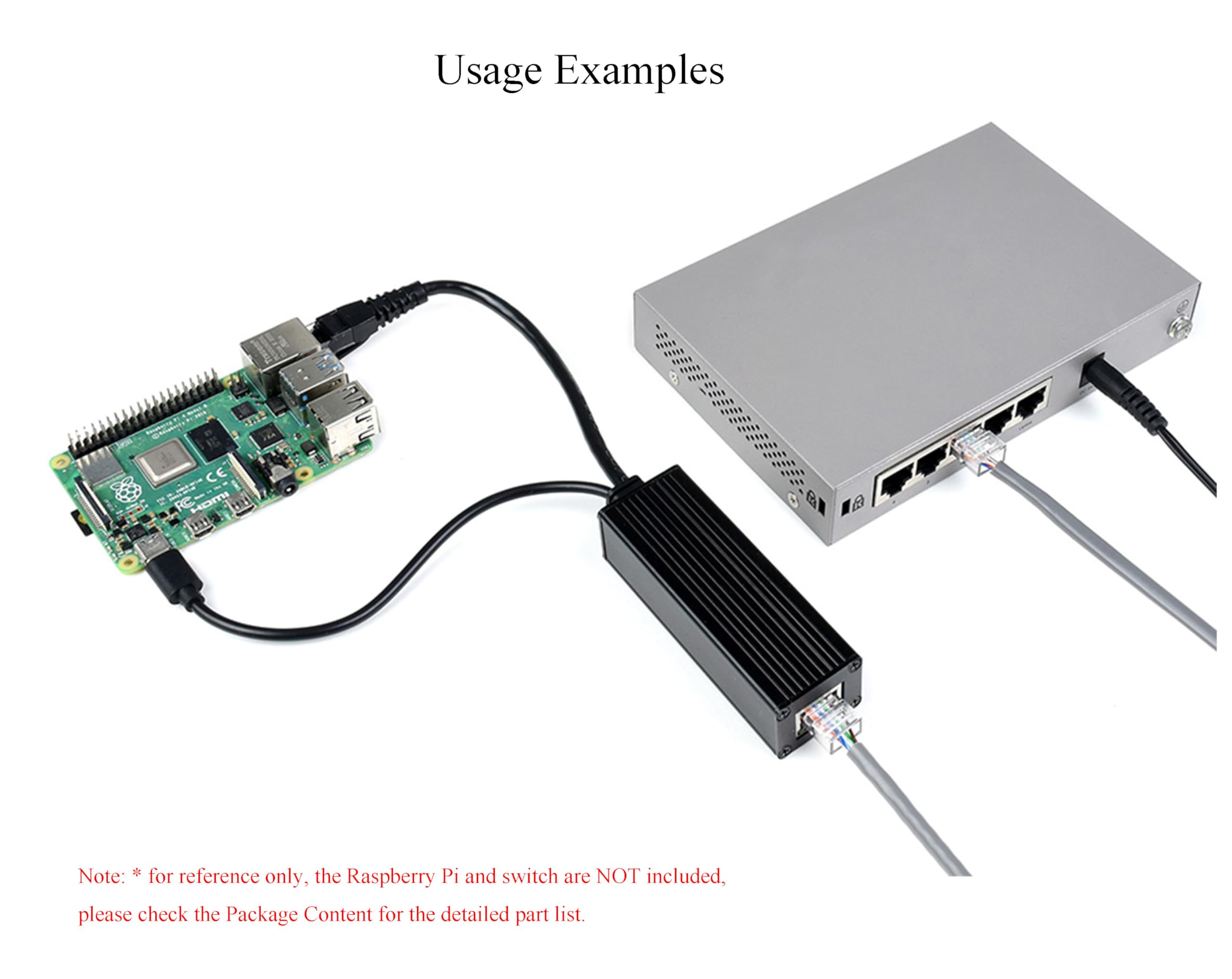 Splitter industriale Gigabit PoE 5V 5A 25W uscita, 1000Mbps, porta USB di tipo C | Power Over Ethernet Splitter compatibile con Raspberry Pi 5 4B 3B+ 3B/telecamera di rete