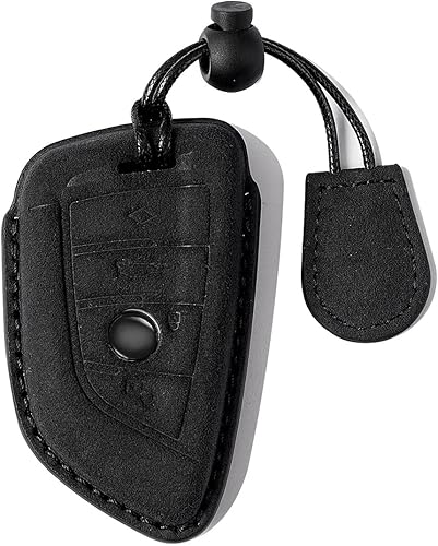 CROWEIPT Funda para llavero de cuero de gamuza para BMW 2 5 6 7 Series X1 X2 X3 X5 X6