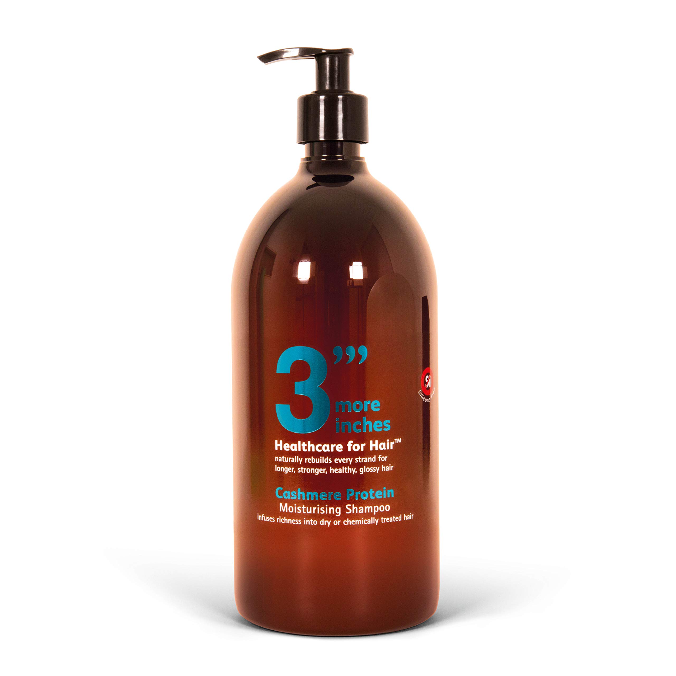 3 More Inches3'''More Inches Cashmere Protein Moisturizing Shampoo 1000ml - Dry Frizzy Chemically Treated Hair - Silicone Free