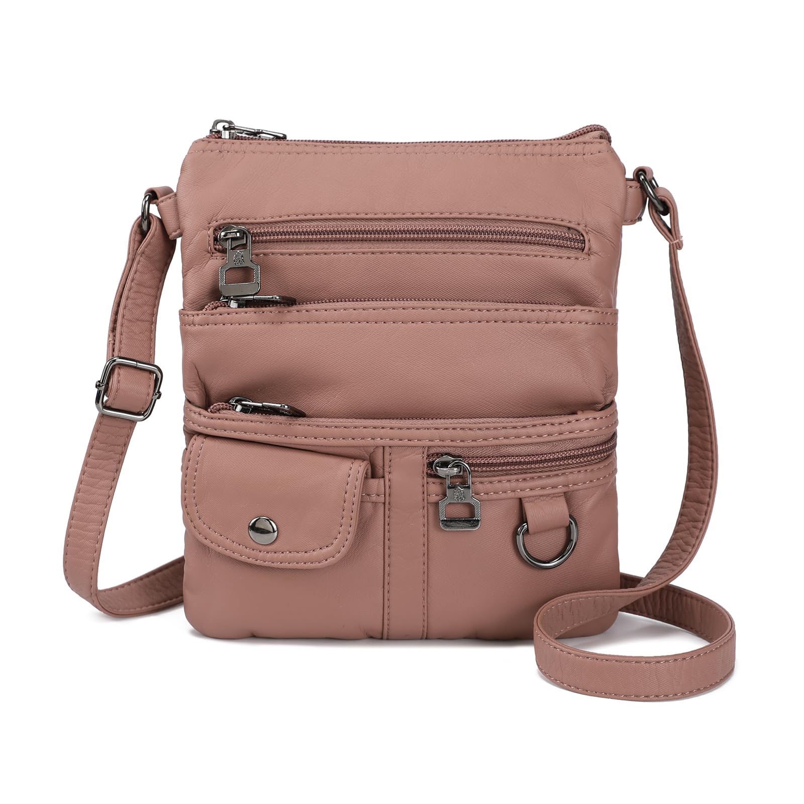 MINICAT Crossbody Purses for Women Multi Pocket Crossbody Bag Soft Leather Cross Body bag for Woman Small Shoulder Bags