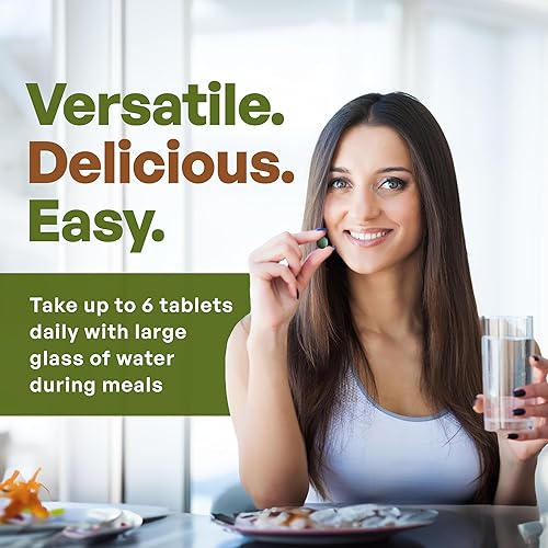 Miniatura 5 de Go Nutra Tabletas de espirulina orgánica Superalimento de espirulina orgánica densa en nutrientes Proteínas, vitaminas, minerales, fibras