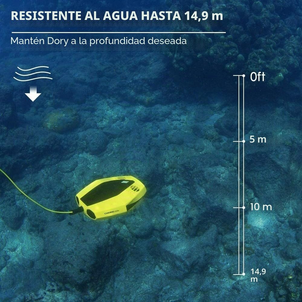 CHASING Dory Drone submarino Full HD 1080p con cámara de visualización en tiempo real, control remoto APP y portátil, con estuche de transporte, boya WiFi y cable de 15 m, ROV