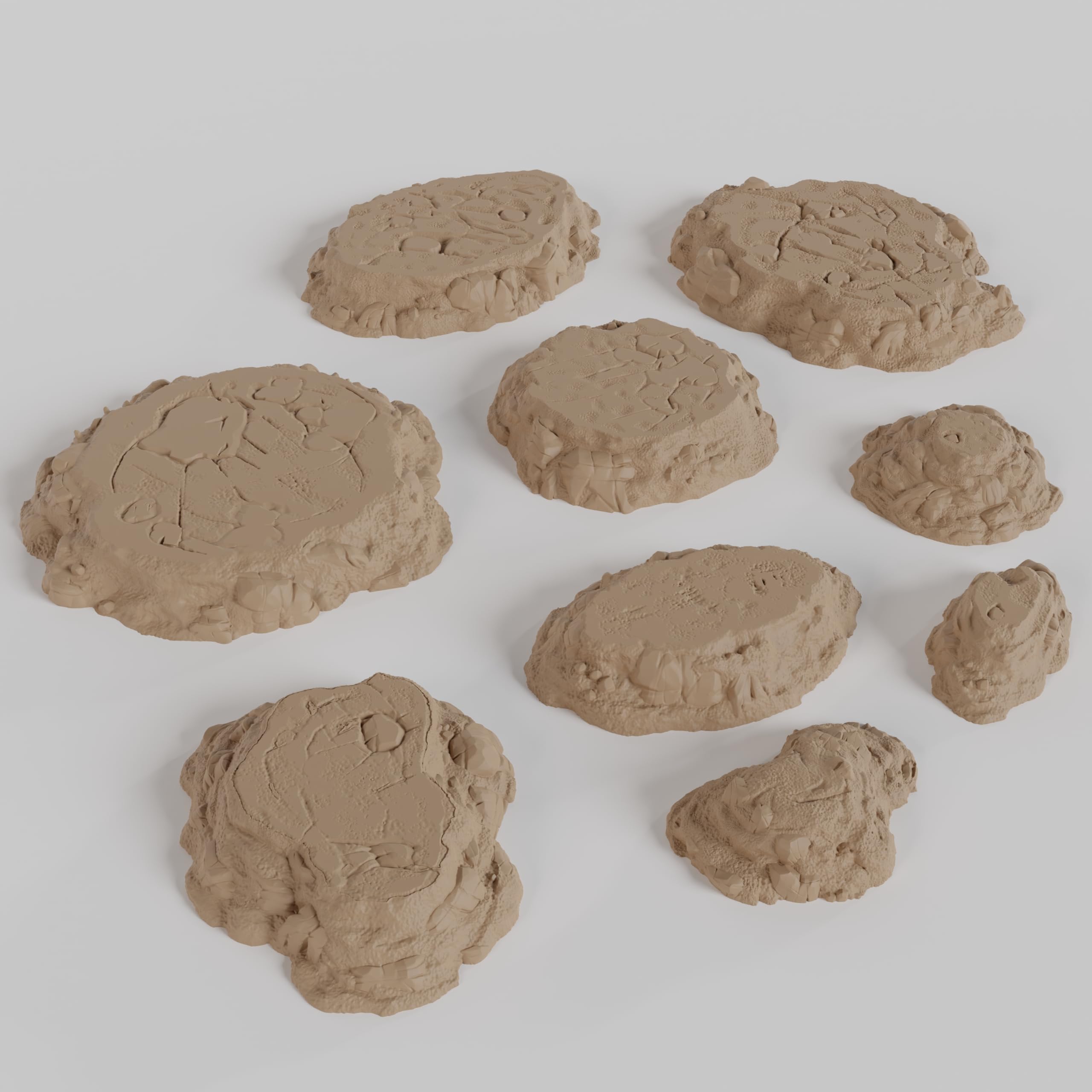 15MM Scale Modular Hills Tabletop Gaming Terrain Set 9PCS 3D Prints for Use with Gaming Miniatures, Tabletop Wargames, RPGs & Dioramas