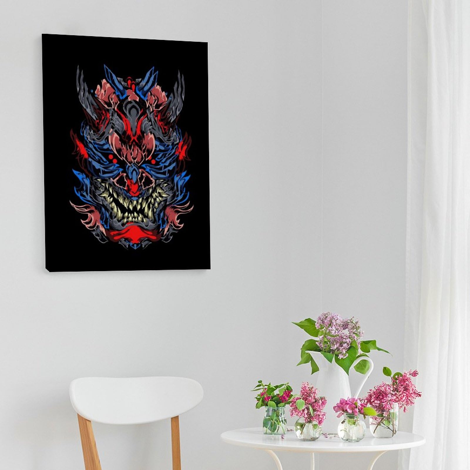 Amazon.co.jp: アートパネル 鬼の面 インテリア 絵画 飾り絵 装飾画