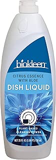 Biokleen Dish Liquid Soap, Dishwashing, Hand Moisturizing, Eco-Friendly, Non-Toxic, Plant-Based, No Artificial Fragrance, Colors or Preservatives, Citrus & Aloe, 25 Ounces (Pack of 6) - coolthings.us