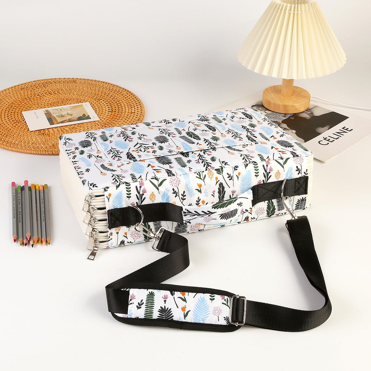 Lbxgap Trousse à crayons portable de couleur avec 480 emplacements avec motif imprimé pour crayons aquarelle Prismacolor, crayons de couleur Crayola, crayons Marco