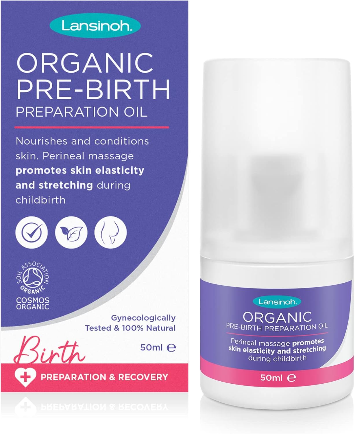 Lansinoh Organic PreBirth Preparation Oil 50ml Bottle perineal