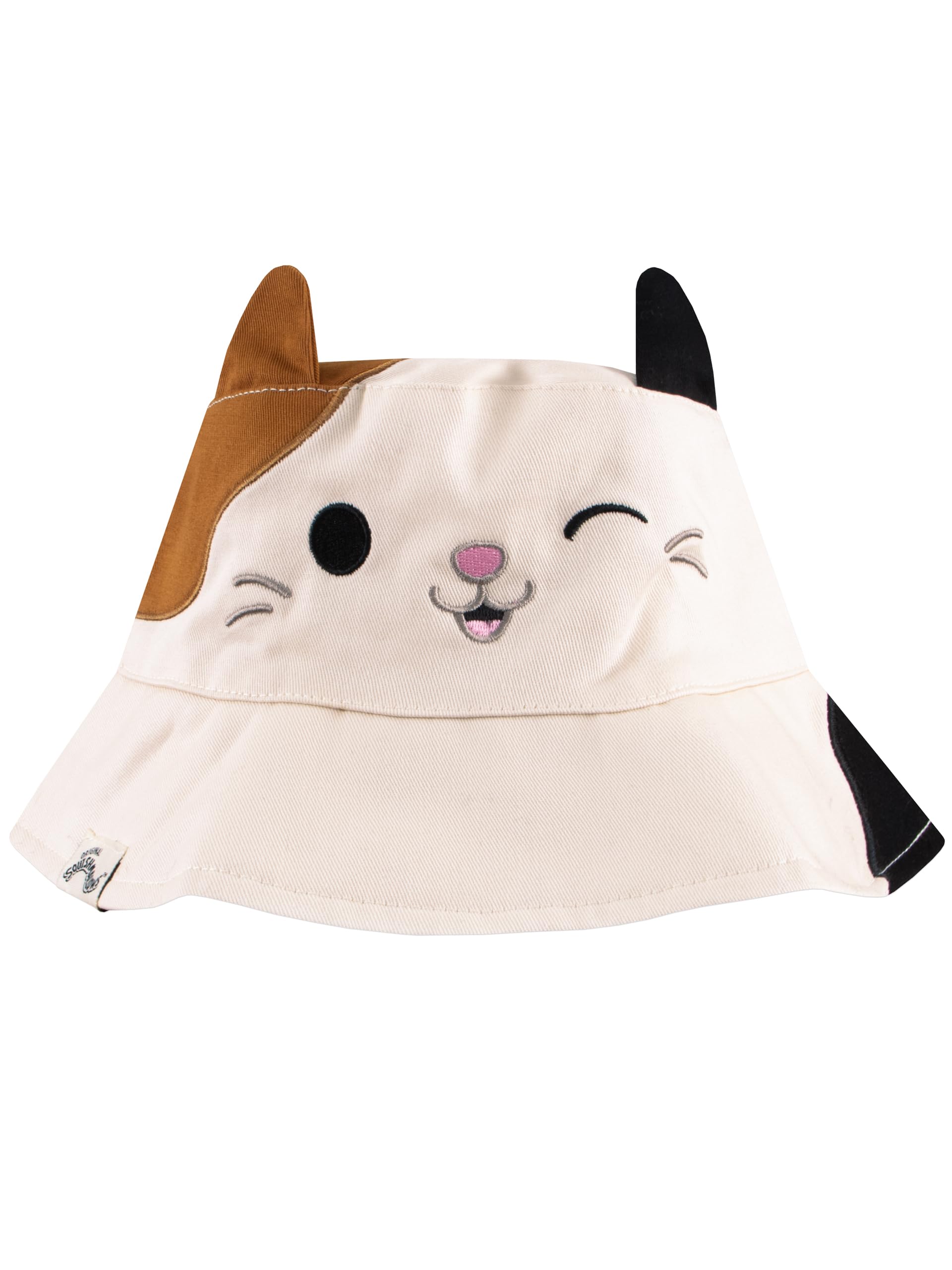 Squishmallows Reversible Girls Hat, Cam The Cat Kids Bucket Hat, Girls Summer Cap, One Size Cream