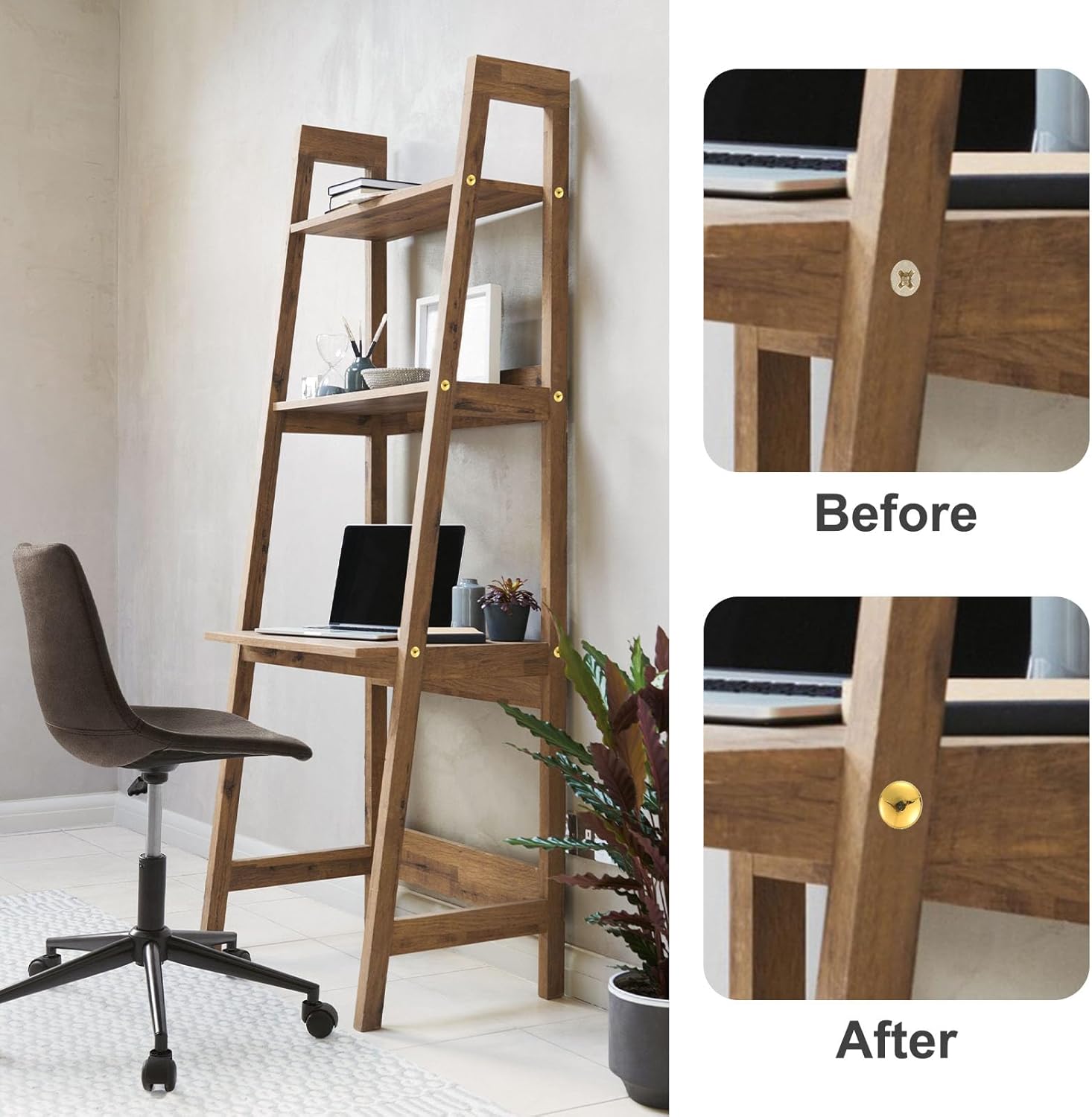 uxcell 14Pcs Plastic Decorative Caps, 12mm Mirror Nails Decorative Cover with 8mm Hole Washer Snap-in Caps Screw Covers for Furniture Cabinet Mirror, White