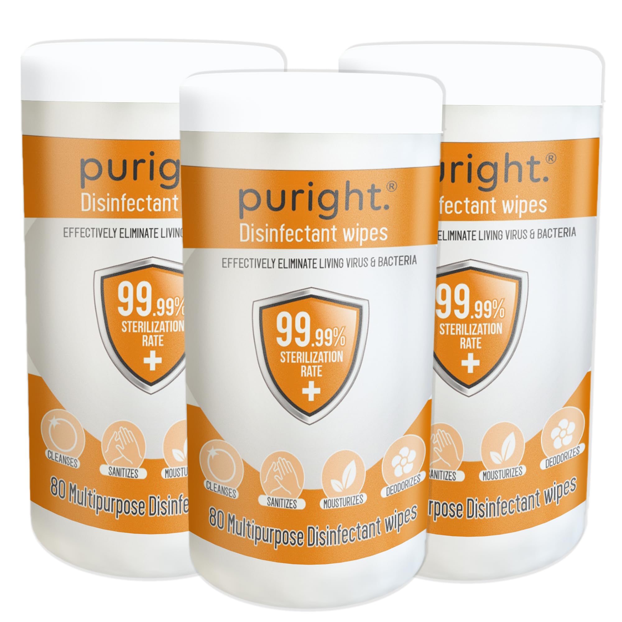 PurightPowerful Canister Disinfectant Wipes for Clean and Germ-Free Surfaces - 80 Wipes (3)