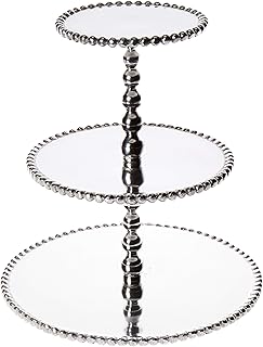 Mariposa Pearled 3-Tiered Cupcake Server