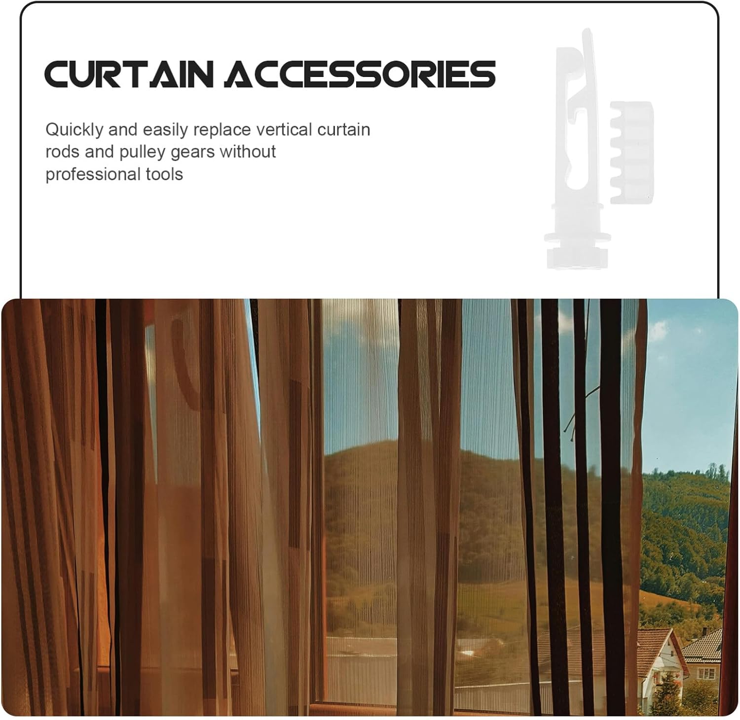 MAGICLULU 1set Vertical Blind Replacement Stems Easy Fix for Broken Vertical Blinds of Repair Gears Compatible Fabrics and Materials Simple Installation for Window
