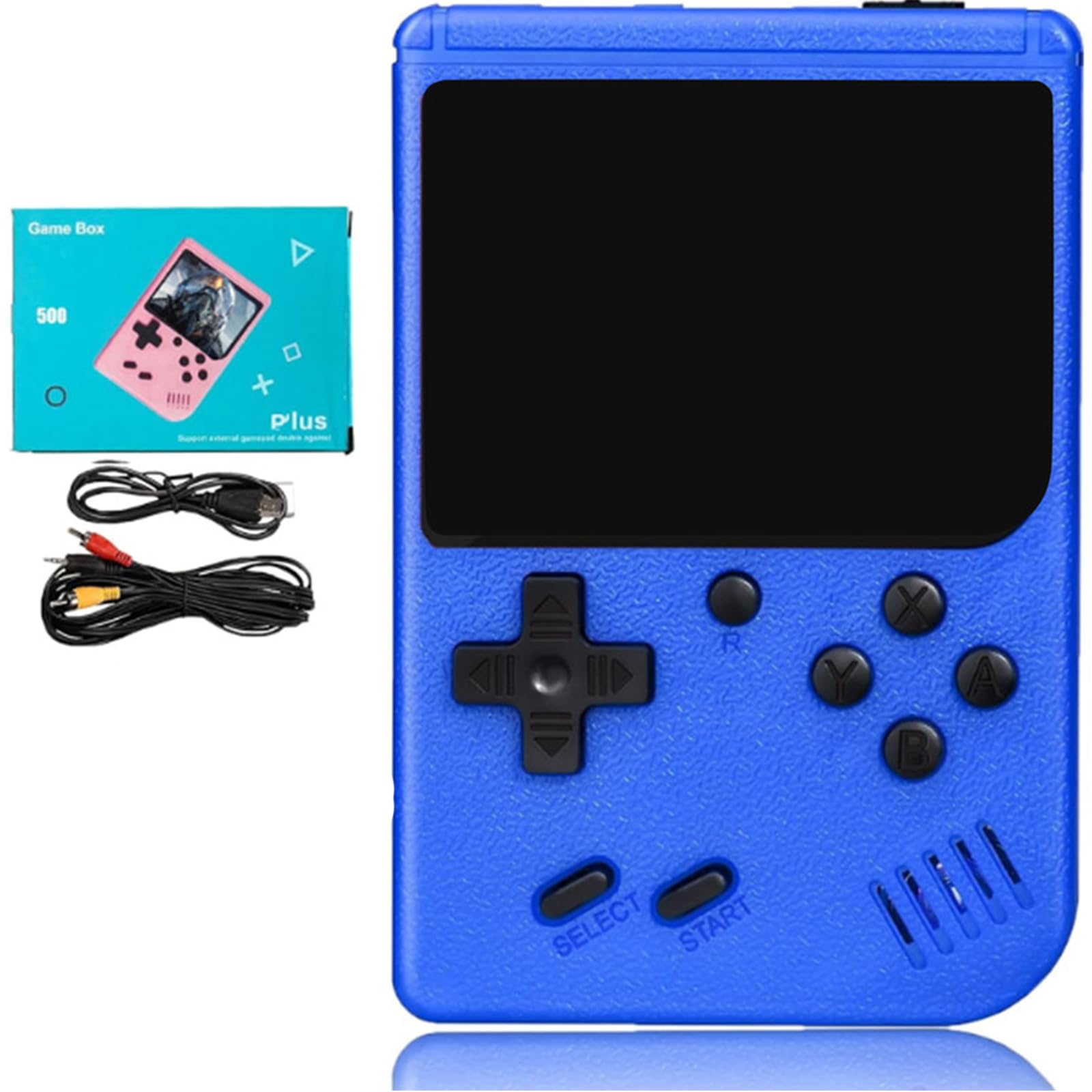 Retro Handheld Game Console with Gamepad,Gameboy Color with 500 Classic Games,Video Gaming Support for Connecting TV & Two Players (Blue)