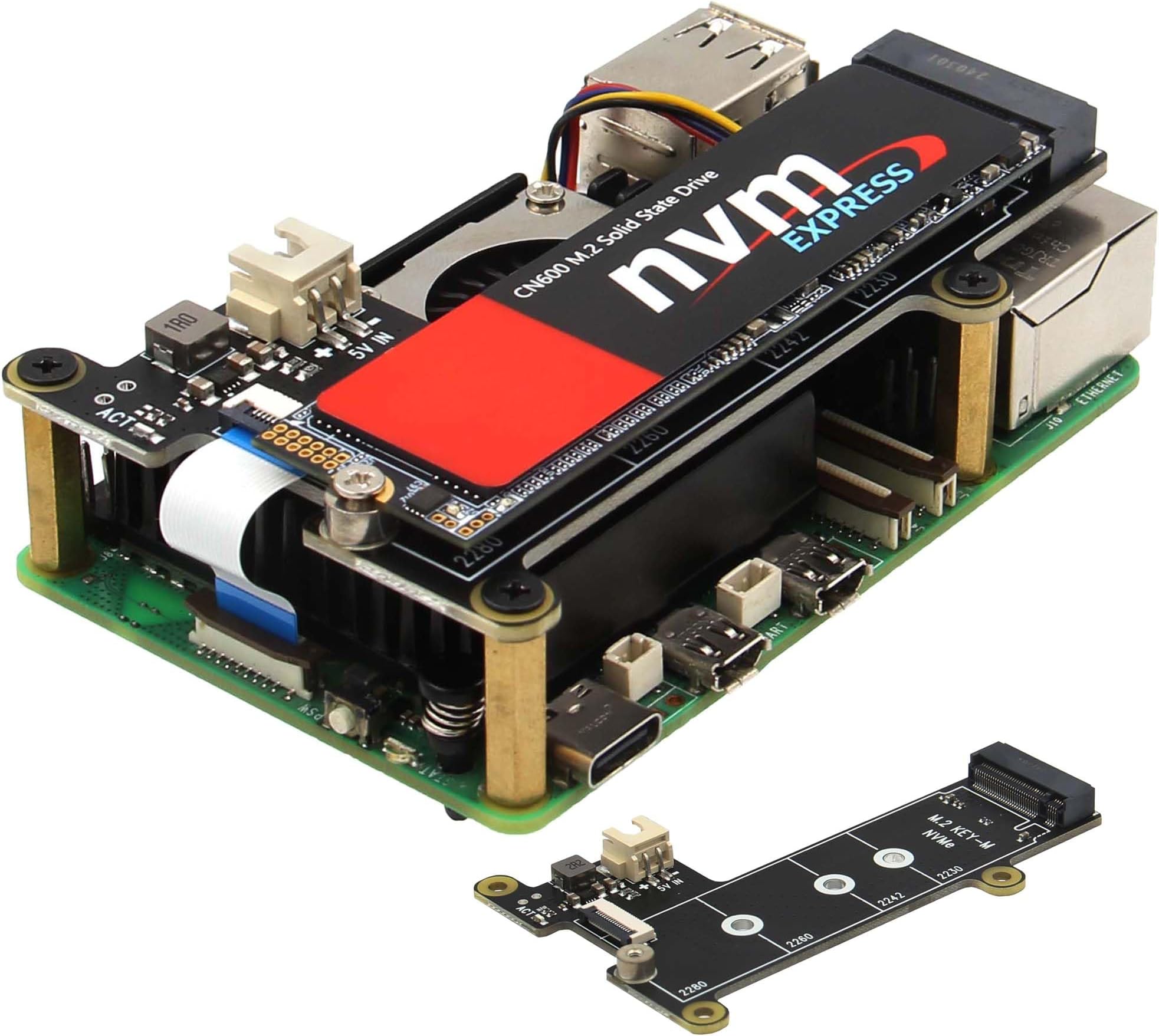 X1001 M.2 KEY-M NVMe SSD Shield for Raspberry Pi 5