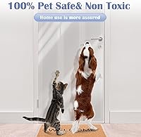 Vista 5 de Protector de arañazos de puerta de 400 x 8.3 pulgadas, cinta disuasoria antiarañazos, almohadilla ultra duradera para gatos y perros, protector