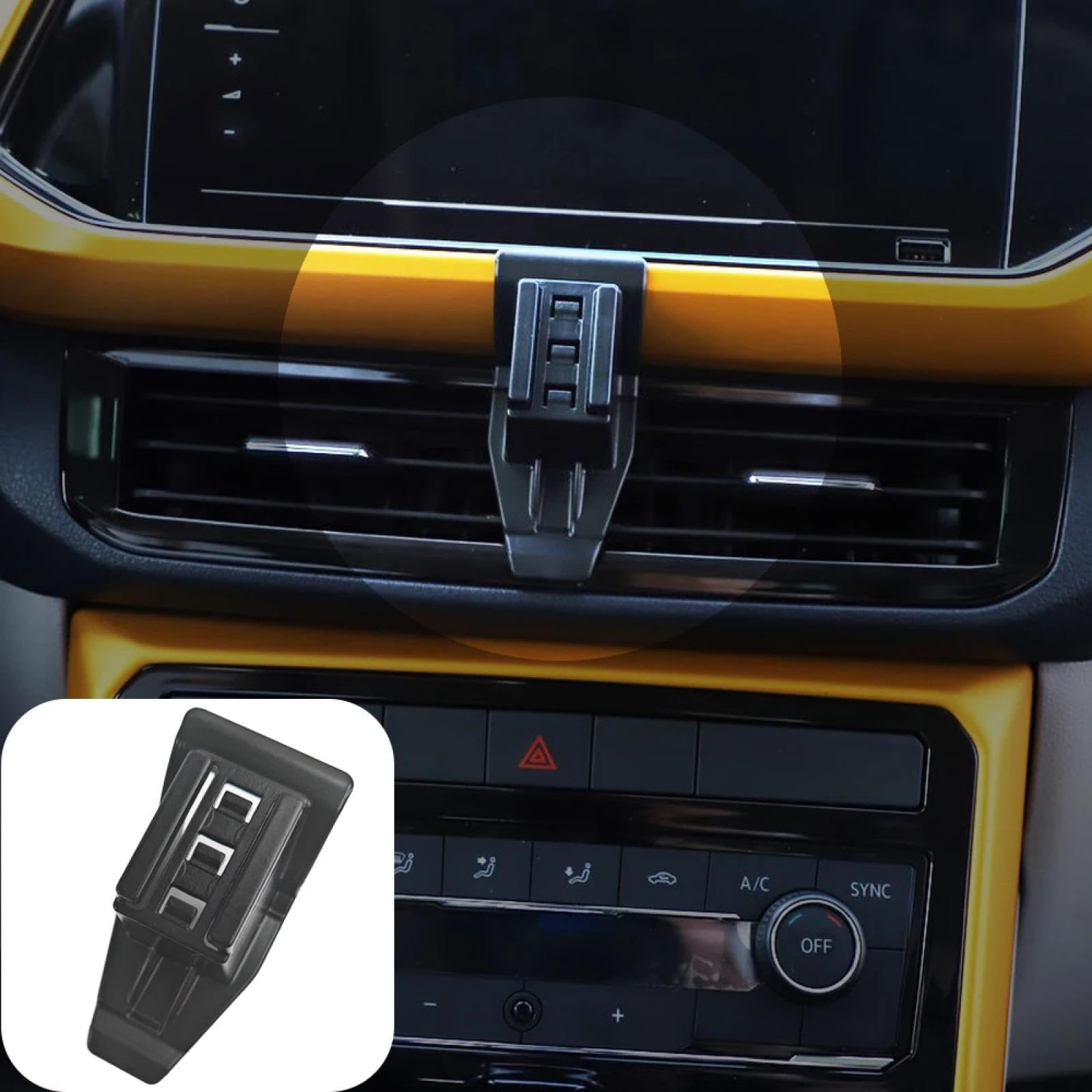 Soporte Móvil Coche para VW T-Cross 2019-2023, Soporte para teléfono de Coche Soportes para teléfono móvil Base Fija Especial para Coche