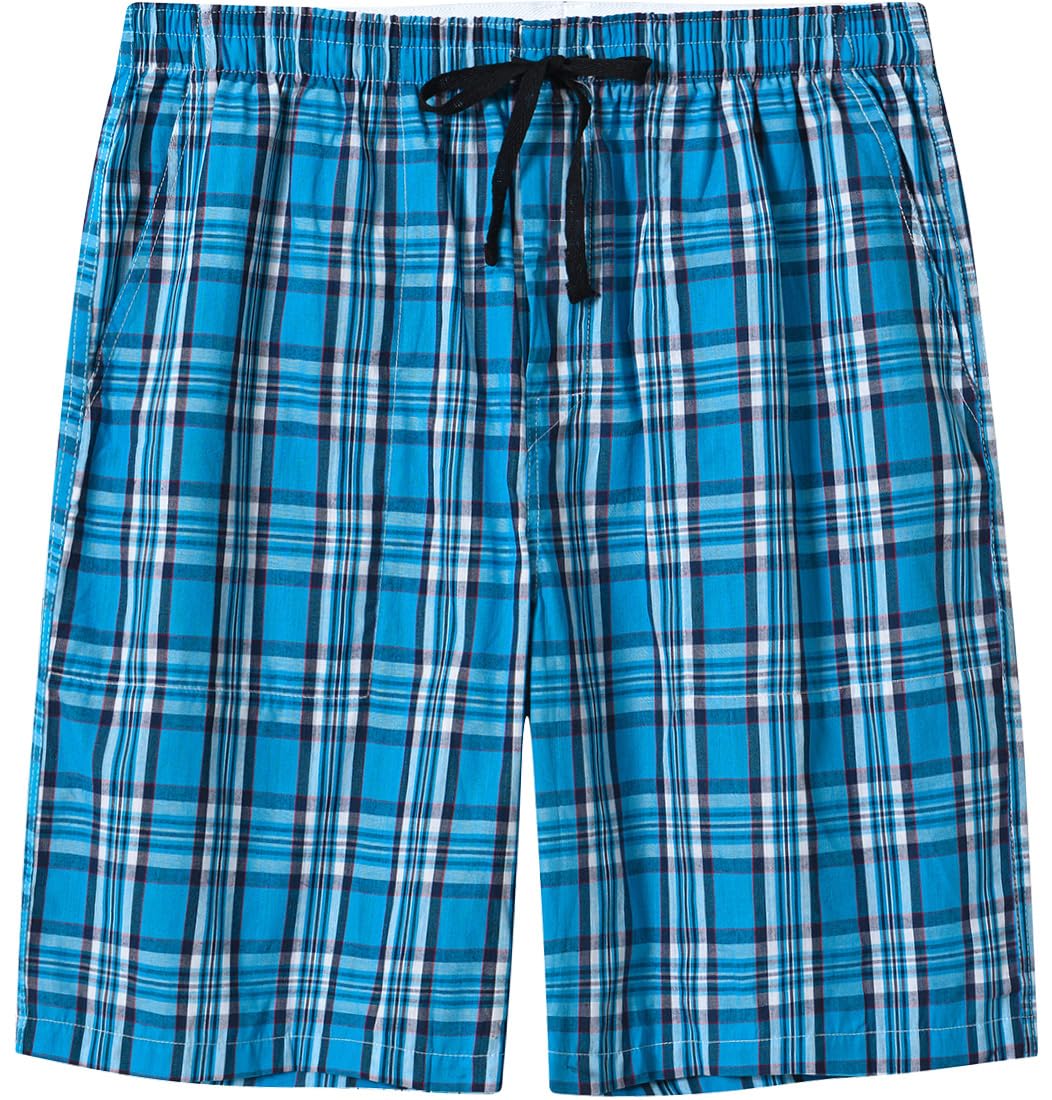 MoFiz Garçon Bas de Pyjama Coton Shorts de Salon à Carreaux Léger Vêtements de Nuit avec Poches 7-15 Ans