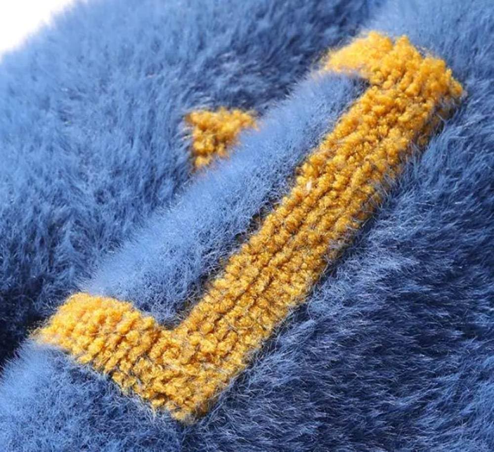 Męski Sweter Z Golfem - Męski Ciepły Sweter Miękki Pluszowy Sweter Z Długim Rękawem Sweter Z Dzianiny Futrzany Polar Codzienny Kolorowy Wzór W Jodełkę, Blue, XXL