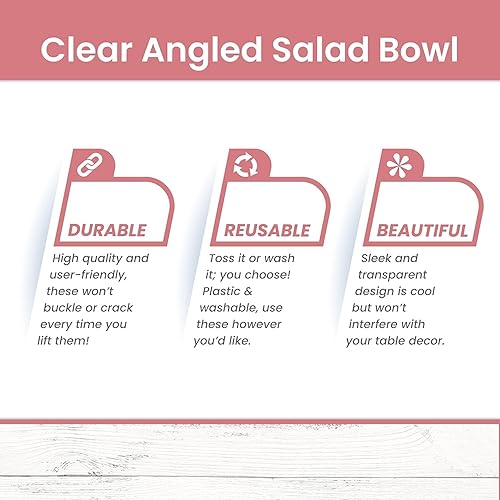 Miniatura 4 de PARTY BARGAINS Cuencos pequeños en ángulo de plástico duro, color transparente, paquete económico de 16