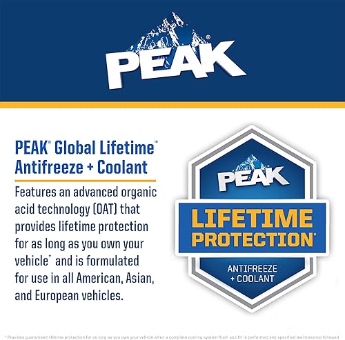 Miniatura 5 de PEAK Global Lifetime Concentrado anticongelante y refrigerante para todos los vehículos, 1 galón.