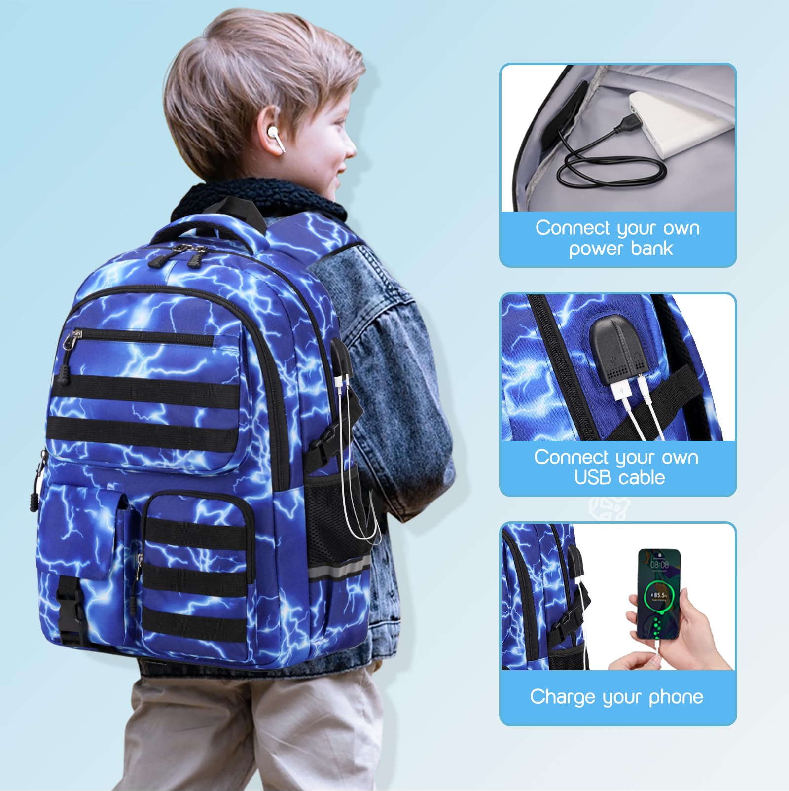 DIGOBAY Zaino con portapranzo, portapranzo per bambini