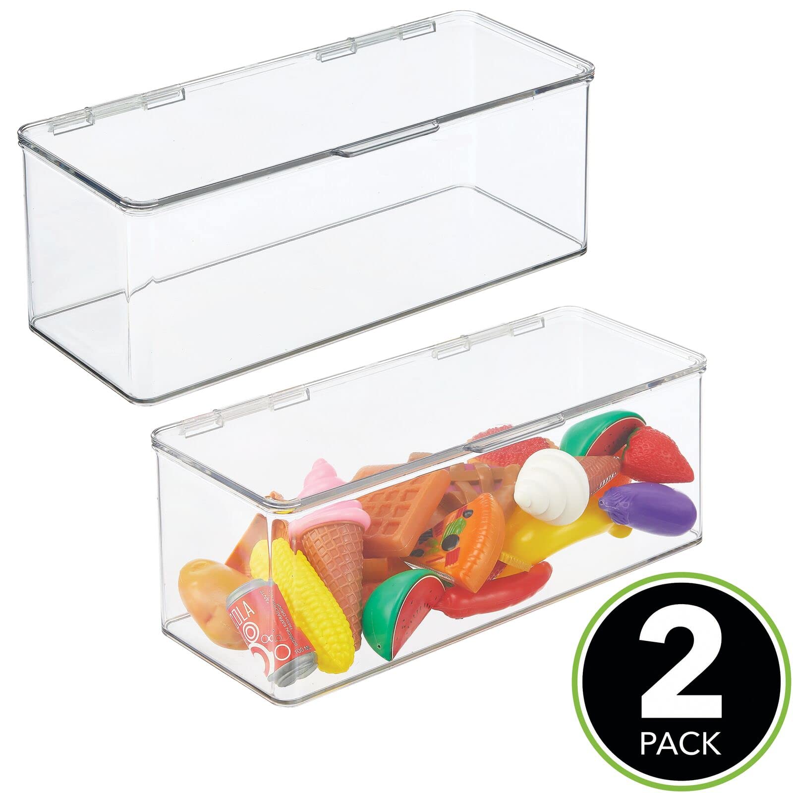mDesign Plastic Playroom and Gaming Storage Organizer Box Containers ...
