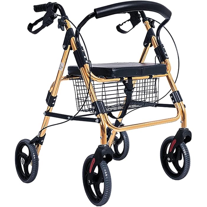 Buy SJZLMB Upright Walker Tall Folding Walker with Wheels Foldable