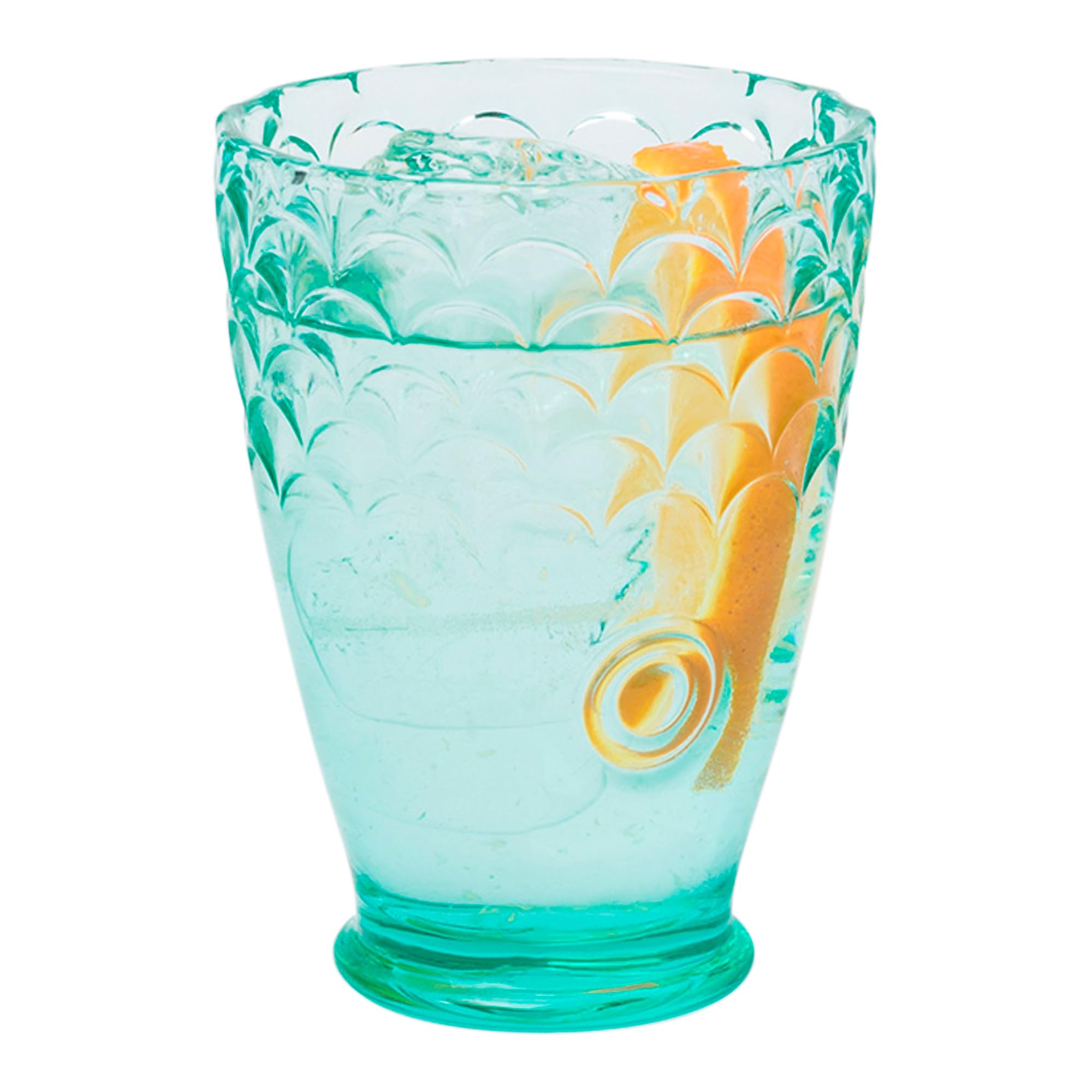 DOIY Glazen set van glas, visdesign, van glas, stapelbaar, vaatwasmachinebestendig, mint, 8,3 x 8,3 x 32,5 cm, 4 stuks