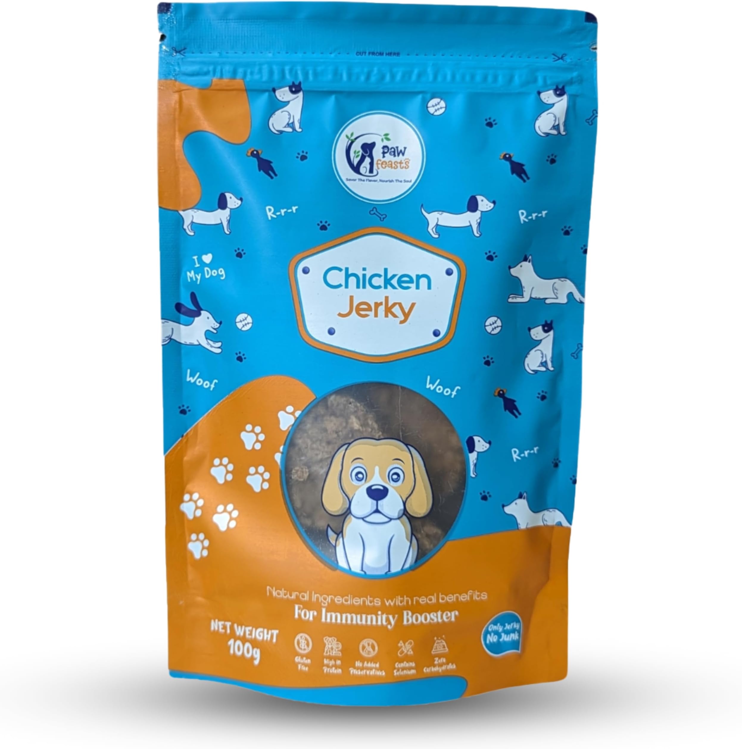 Chicken Jerky | Easy to Digest | No Artificial Flavors Added | High Protein | Suitable for All Dog Breeds (100 Gm) Chicken Treats | Human Grade (1) Dog Treats Natural,All Life Stages,Dried