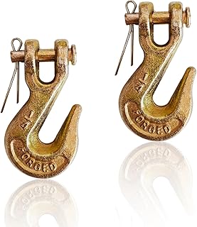 JFOMOYGI G70 1/4'' Safety Chain Hooks Clevis Hook Heavy Duty Trailer Safety Chain Hooks,Grade 70 Forged Steel,Tow Hook - for Trailer Truck Transport Rigging Tow - 2,866 lbs, 2-Pack