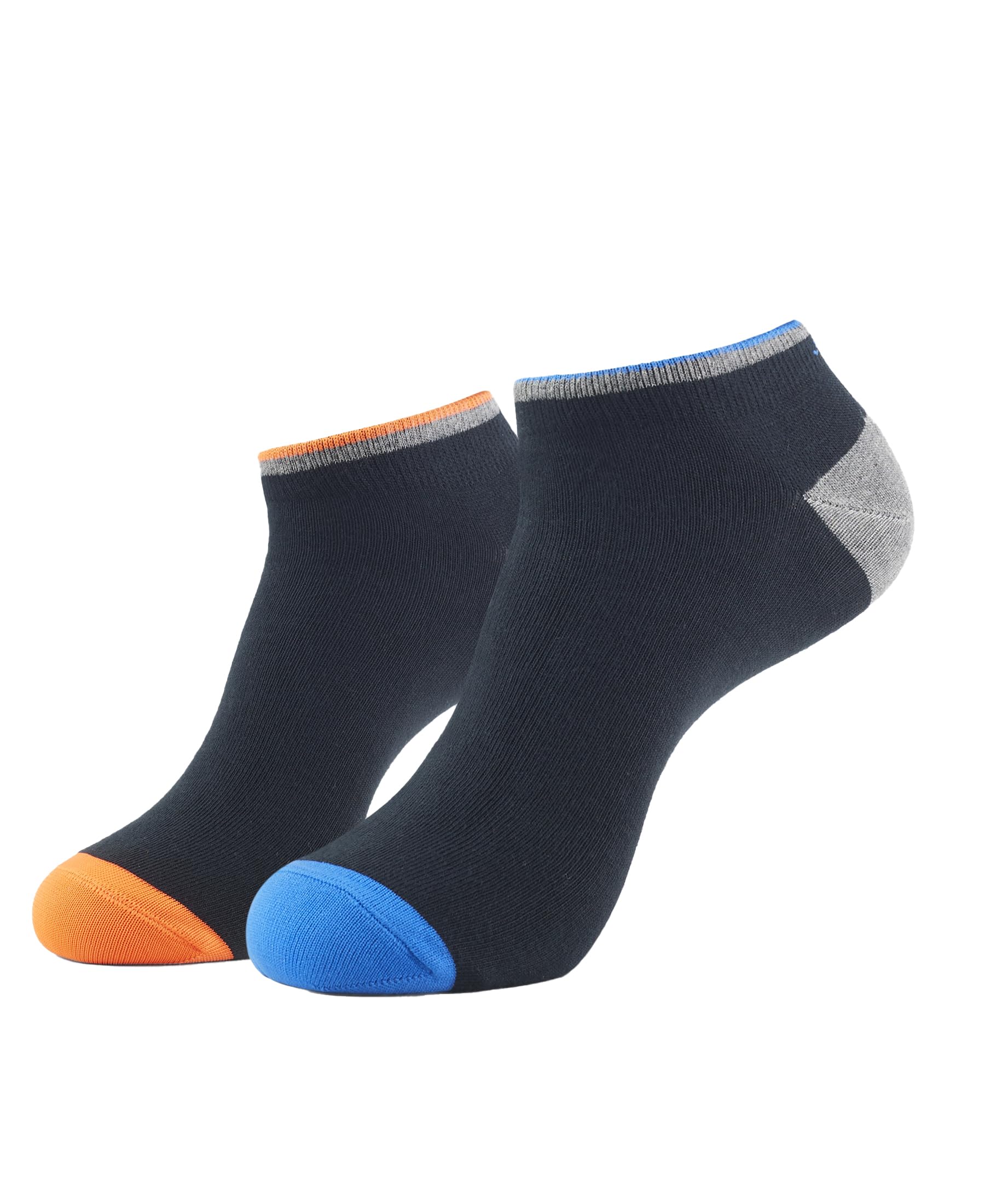 7052 Men's Compact Cotton Stretch Low Show Socks with Stay Fresh Treatment_Black_Free Size-image-40
