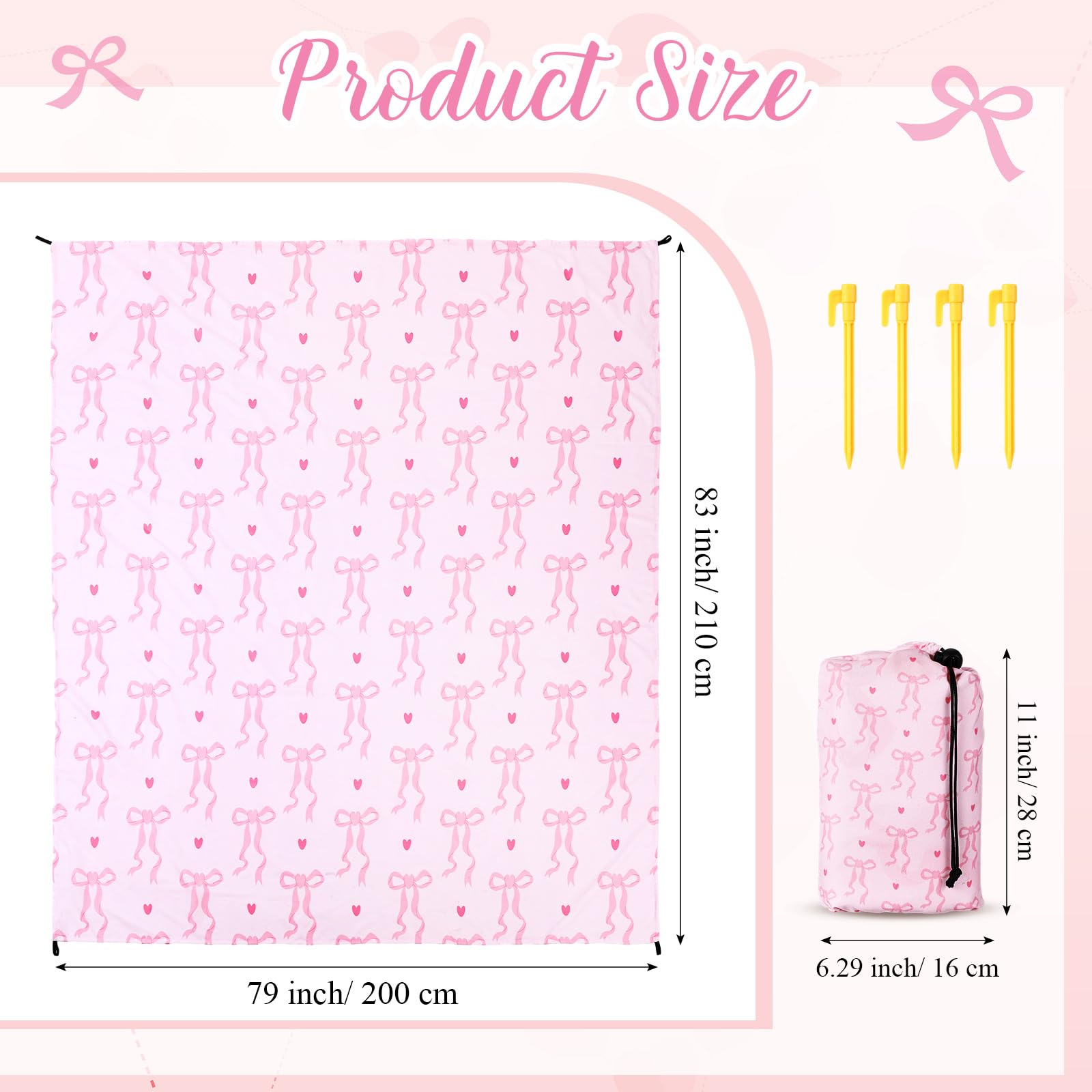 Breling Pink Bow Beach Blanket 79