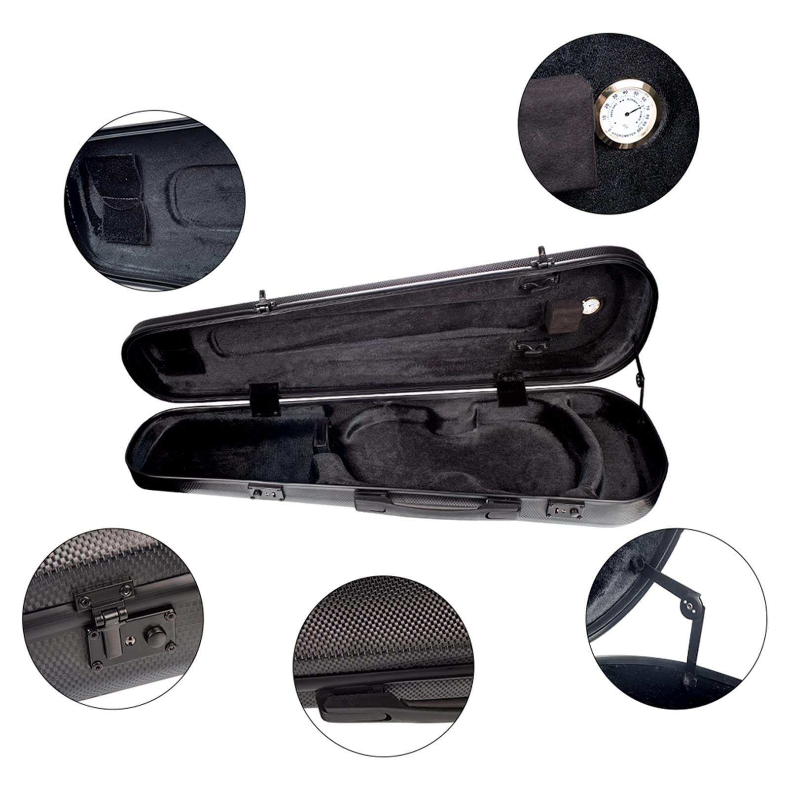 Estuche Para Violín 4/4 Caja De Violín De Fibra De Carbono Fuerte Ligero Extremadamente Resistente A Golpes Y Presión Profesional Violín Caso (Color : 02)