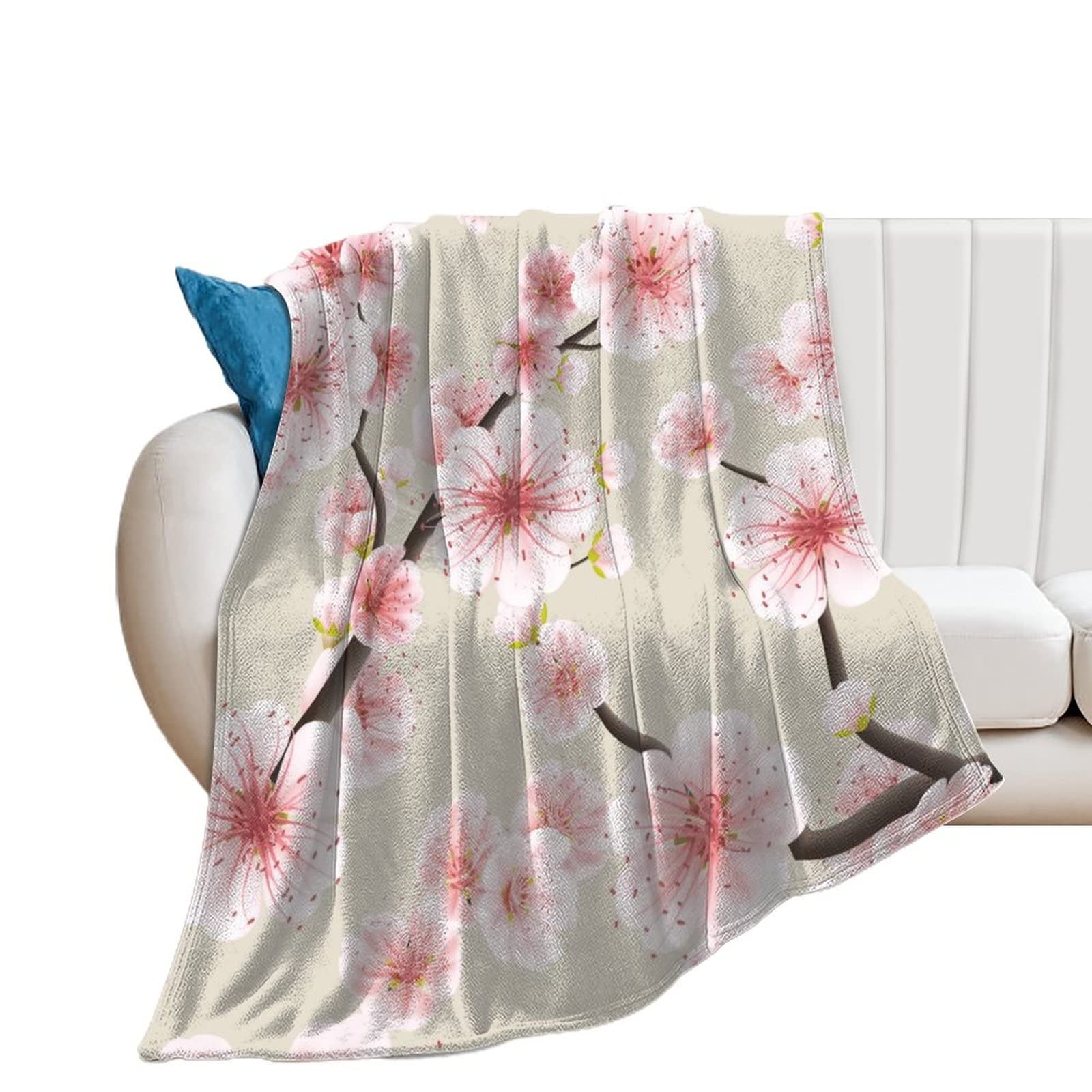 Couverture polaire fleurs roses anti-poussière jeté de lit flanelle