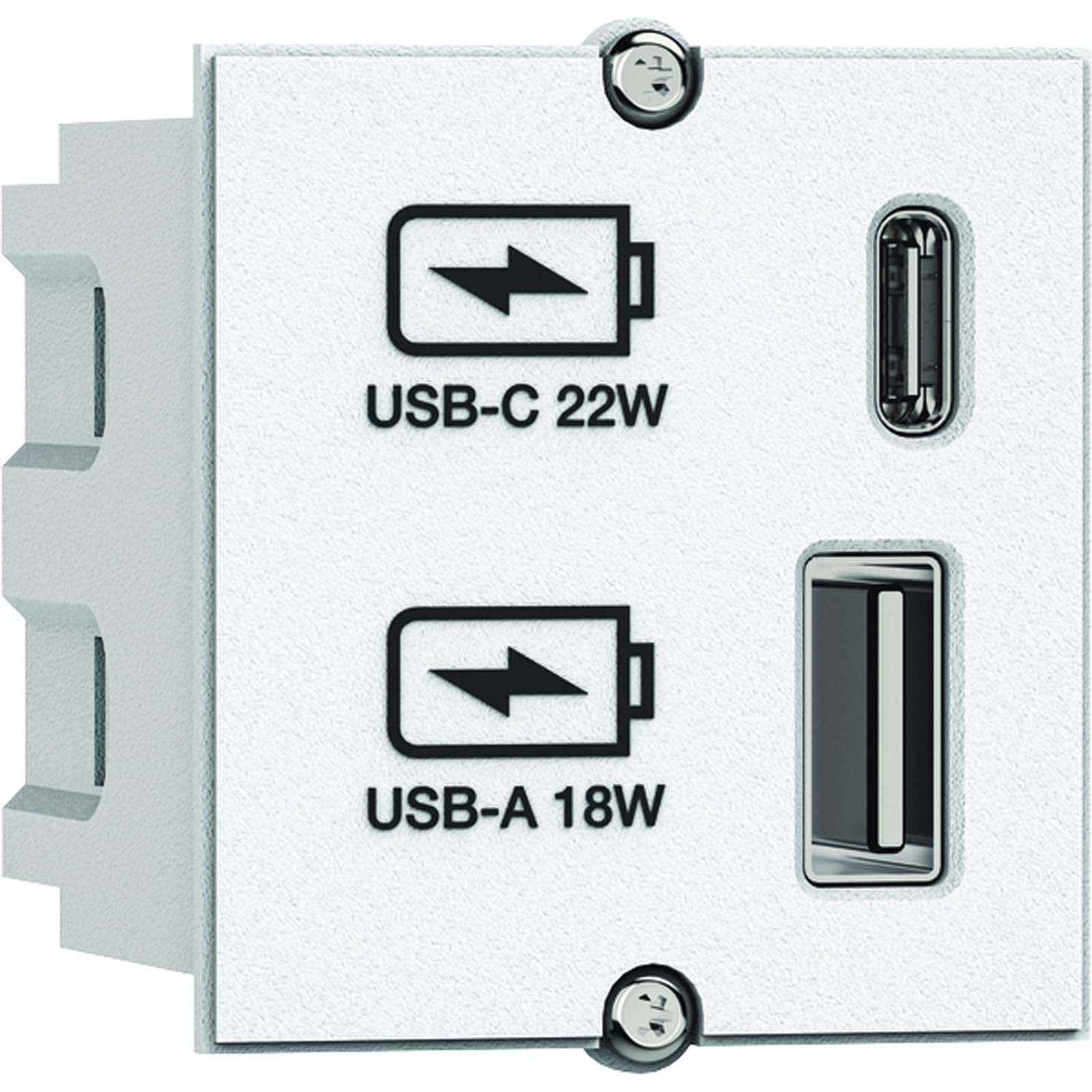 Bachmann USB A/C Charger 22Watt CM White