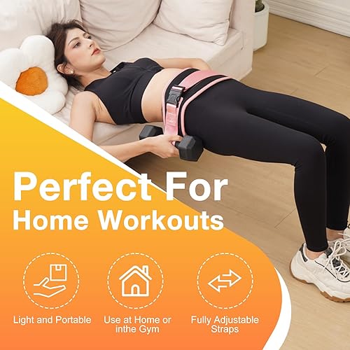 Miniatura 3 de Cinturón de empuje de cadera para mancuernas, pesas rusas, platos, cinturón de glúteos de alta calidad para mujereshombres, banda de empuje de