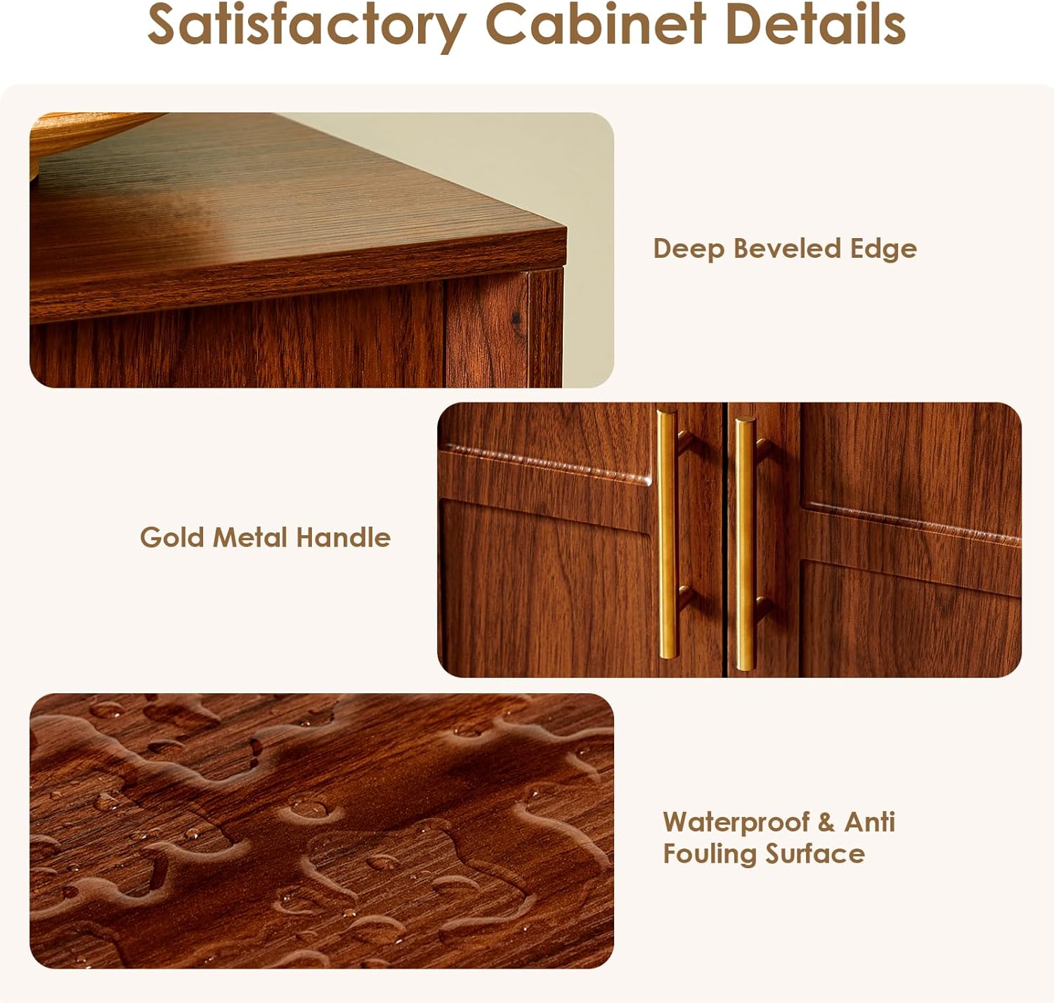 67'' Buffet Cabinet Sideboard with 4 Doors, Modern Coffee Bar Station, Large Storage Credenza, Kitchen Cupboard, TV Stand for 75 inch TV,Entryway Console Table, Accent Cabinet, Walnut