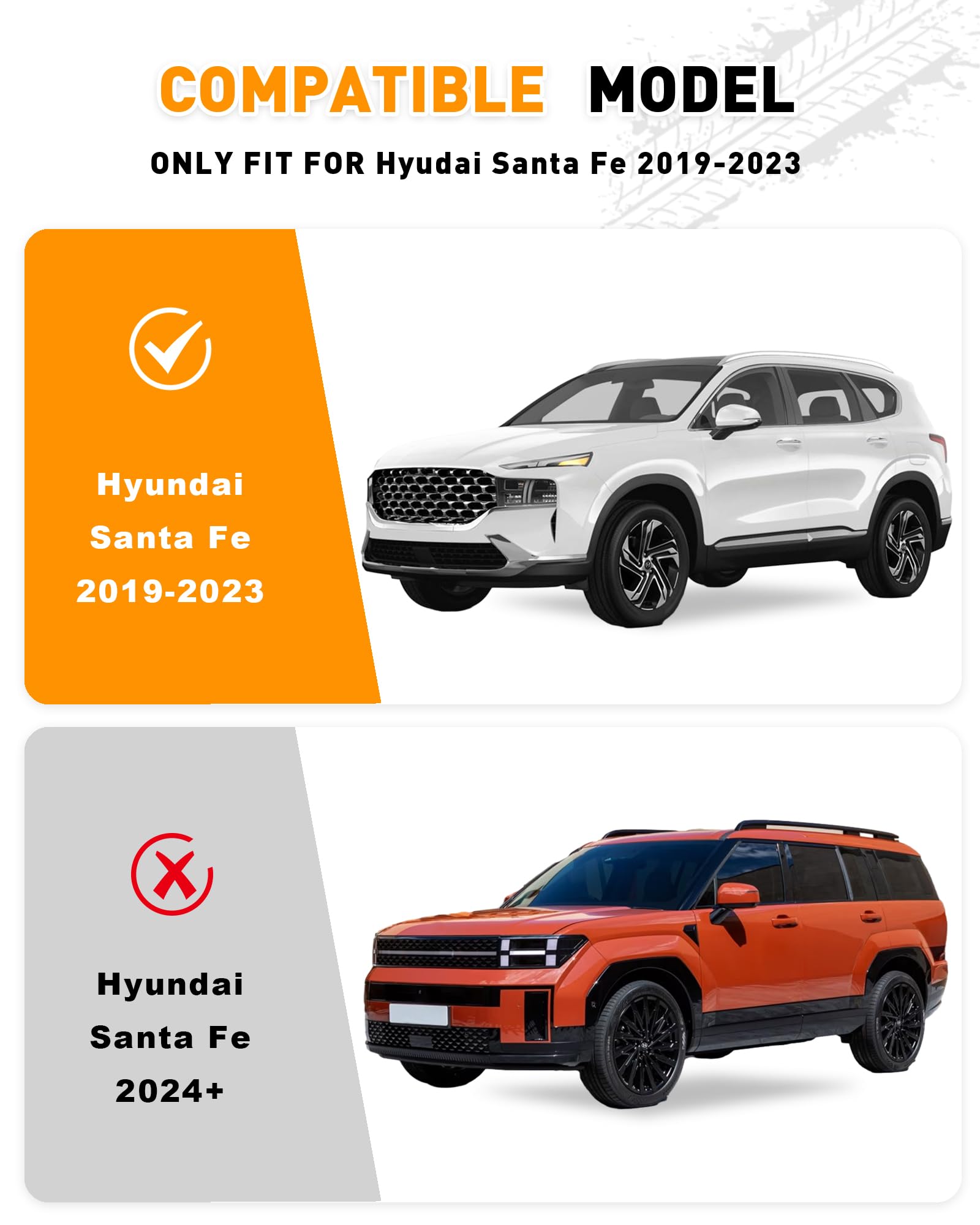 Snailfly Fit for Hyundai Santa Fe 2019-2023 Running Boards Protector Side Step Nerf Bar