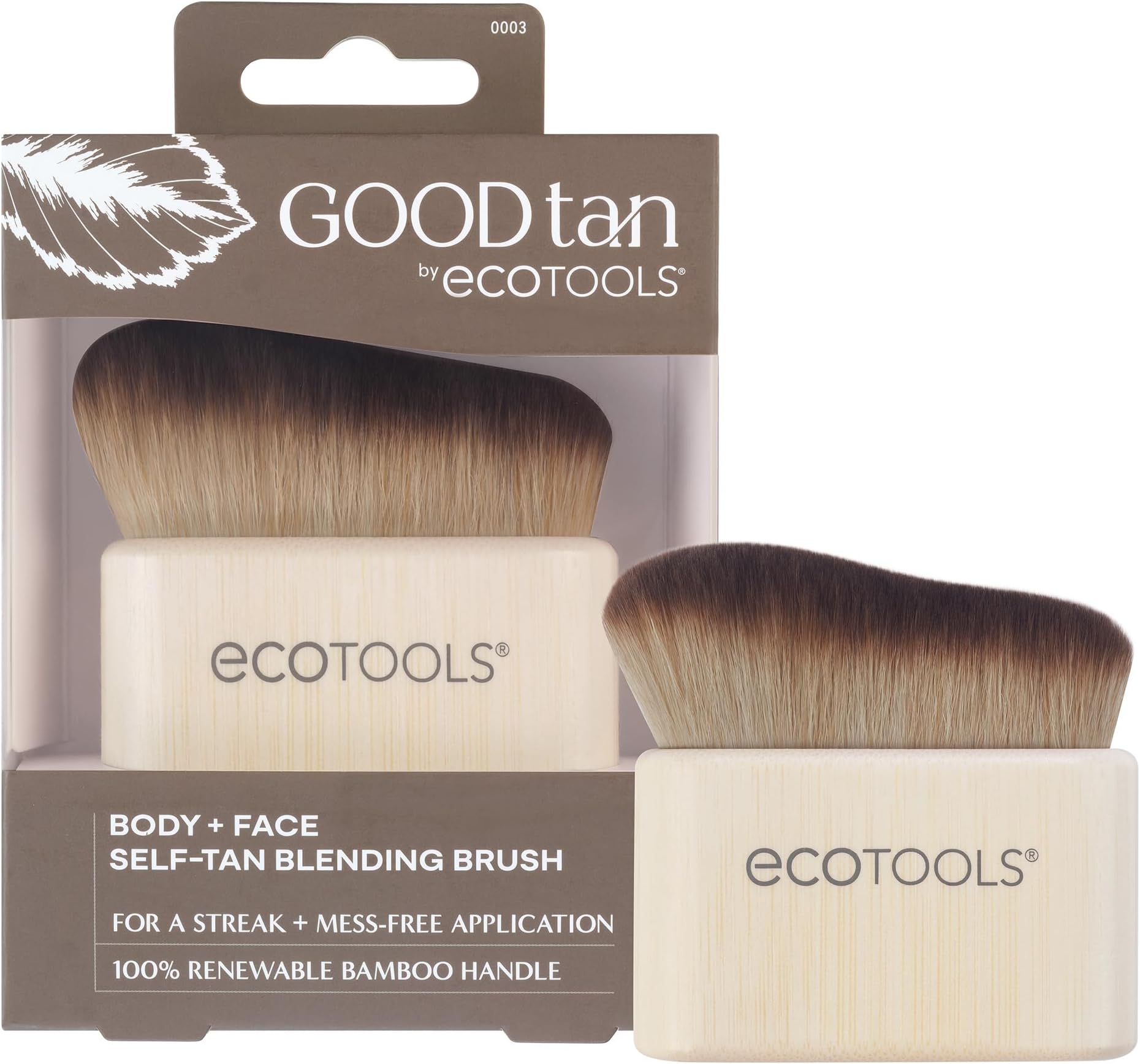 EcoTools Good Tan Body & Face Self-Tan Blending Brush - Kabuki Brush for Sunless Tanner, Eco-Friendly & Vegan, 1 Count