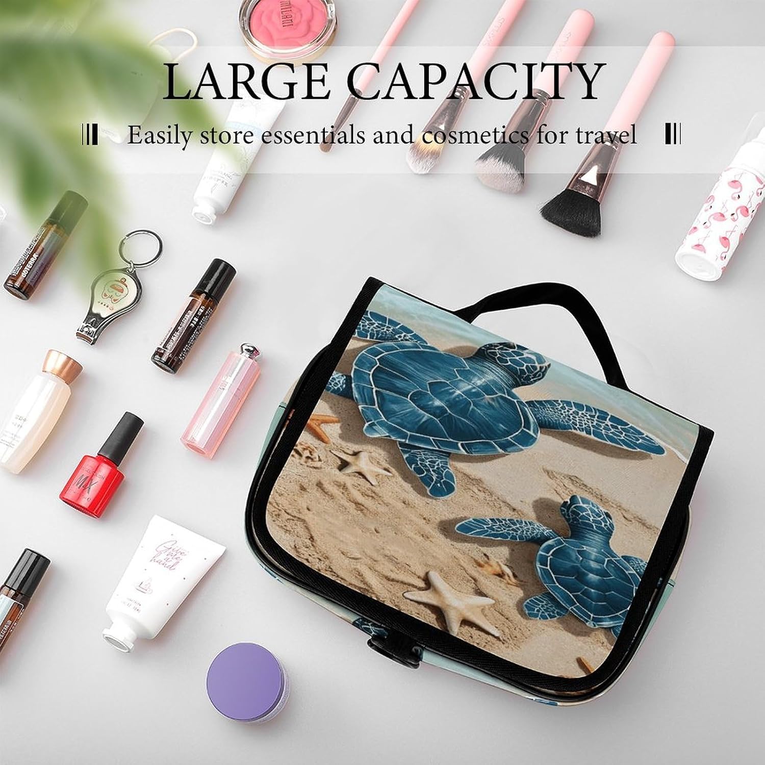 Beach Turtles Wash Bag Portable Makeup Pouch image 4