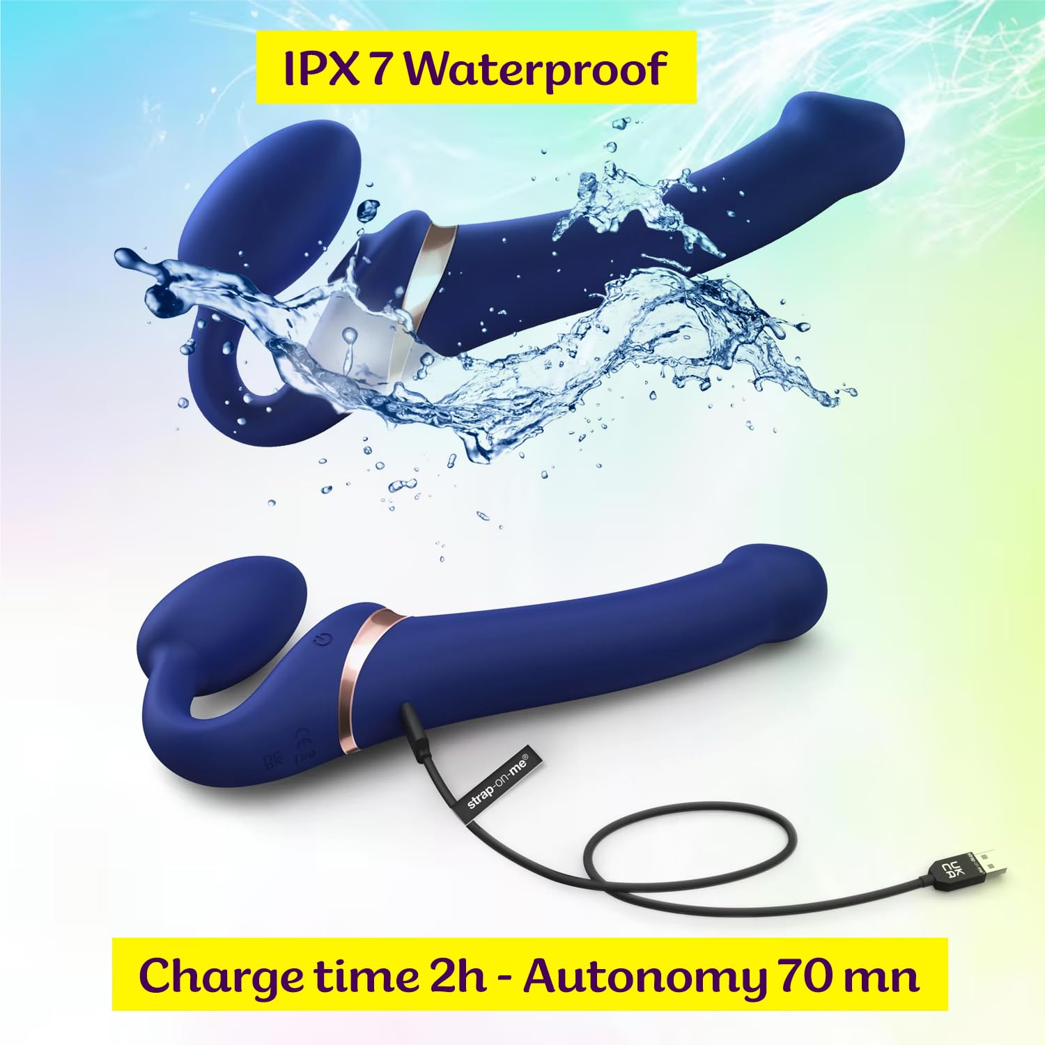 Strap-On-Me Strap-on Multi-Orgasmo Telecomandato 3 Motori – Tecnologia a Memoria di Forma – Tripla Stimolazione – Sex Toy Donna & Uomo in Silicone Morbido – Senza Imbrago, Impermeabile