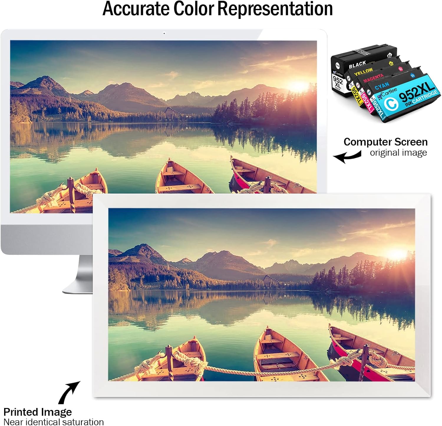 Cartlee Compatible Ink Cartridges Replacement for HP 952xl Ink Cartridges Combo Pack for HP 952 Combo Pack for HP952XL for 8710 Printer 952 XL for HP952 Black and Color 4pk image 4