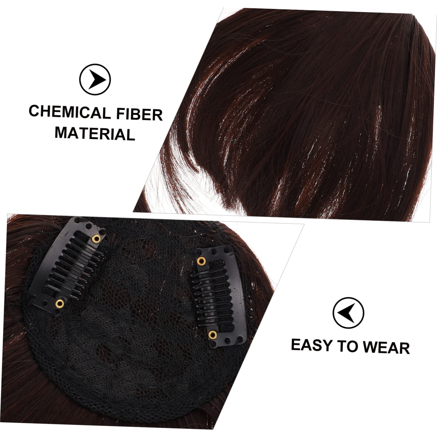 MAGICLULU 4piezas Clip De Flequillo Postizo Para Mujer Extensión De Cabello Natural Diseño Lifelike Accesorio De Moda Para y De Usar y