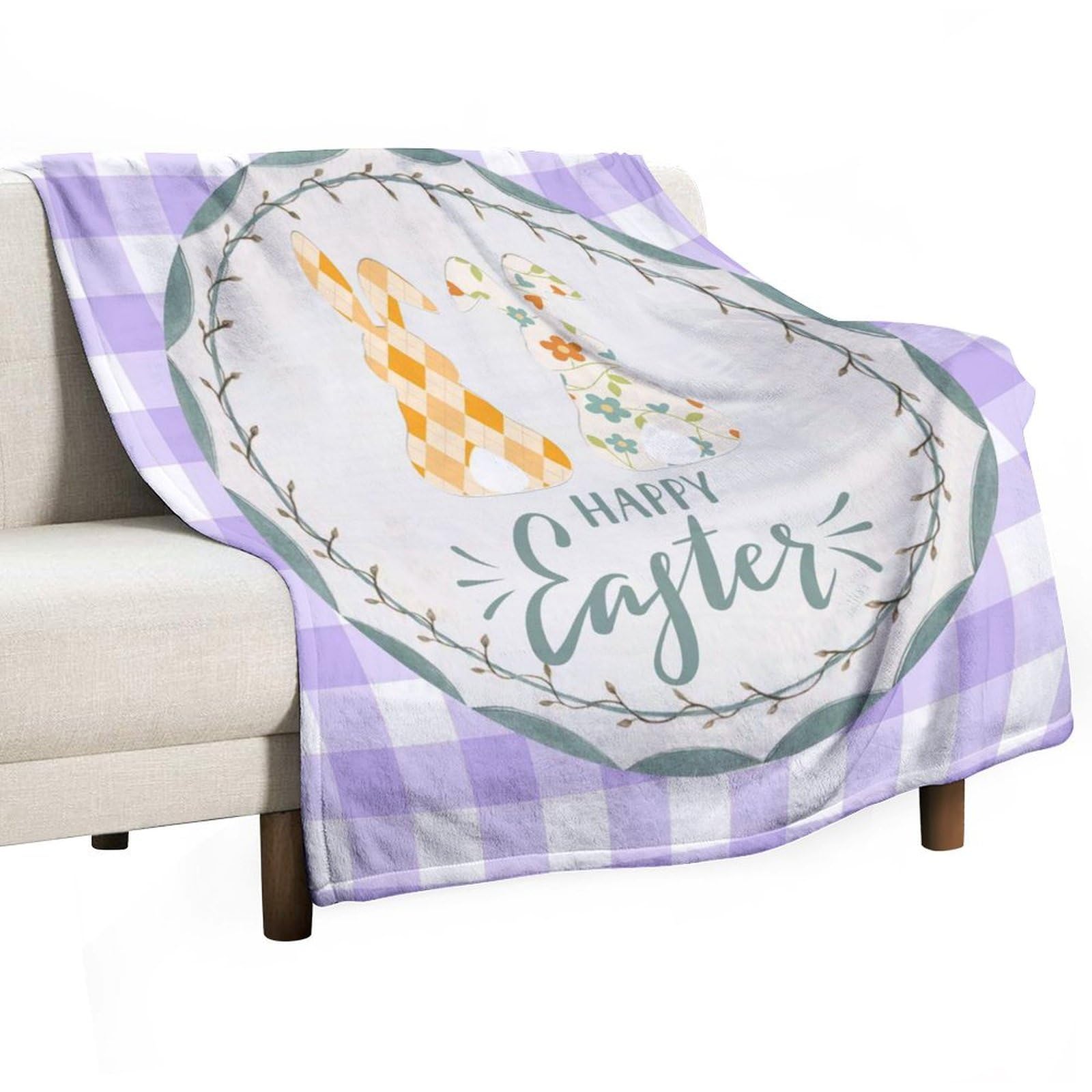 Couverture polaire plaid carreaux de buffle pour cocooning sur canapé