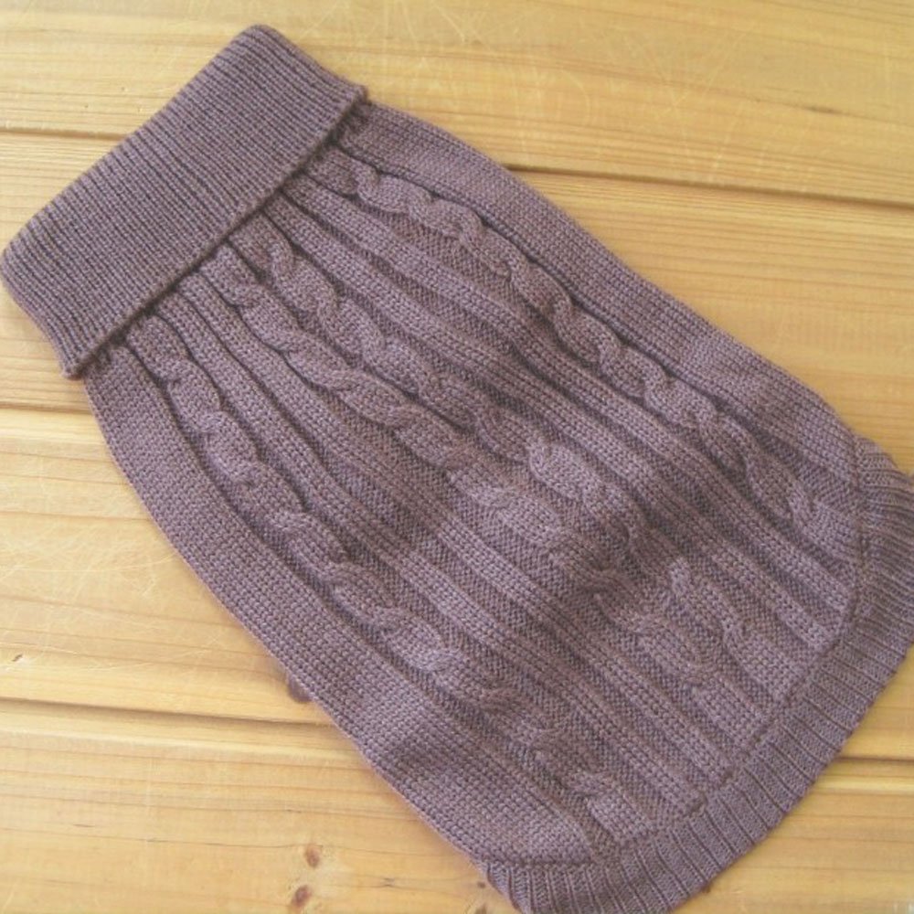 Tangpan Turtleneck Classic Straw-Rope Pet Dog Sweater Apparel (Brown,M), Medium - Image 4