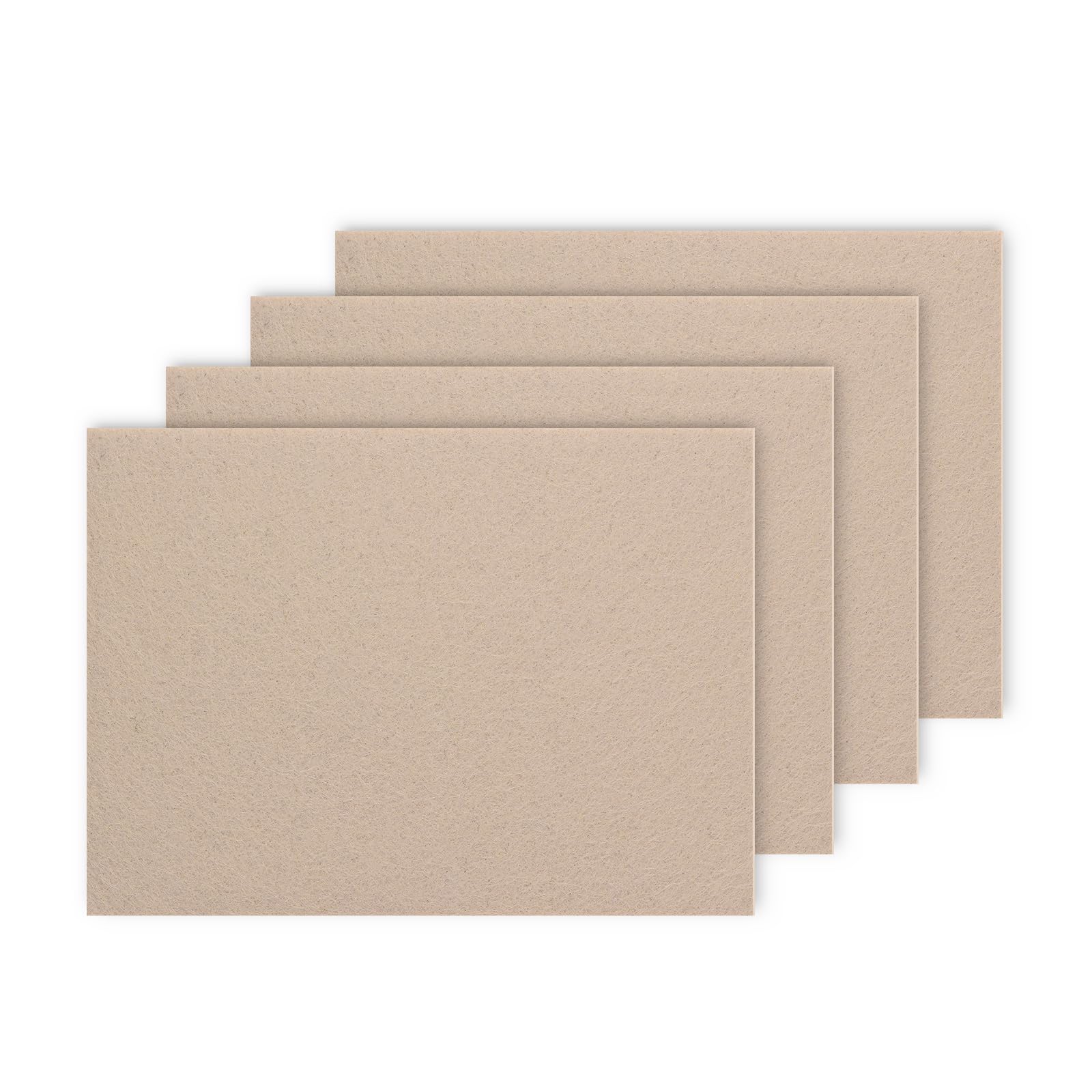 Magosis Beige Felt Pads For Furniture Feet, 5Mm Thick Heavy Duty Self Adhesive Felt Sheets, 20×16Cm Cut-To-Size Floor Protectors, Chair Leg Protectors For Hardwood, Laminate & Tile Floors, 4 Pack